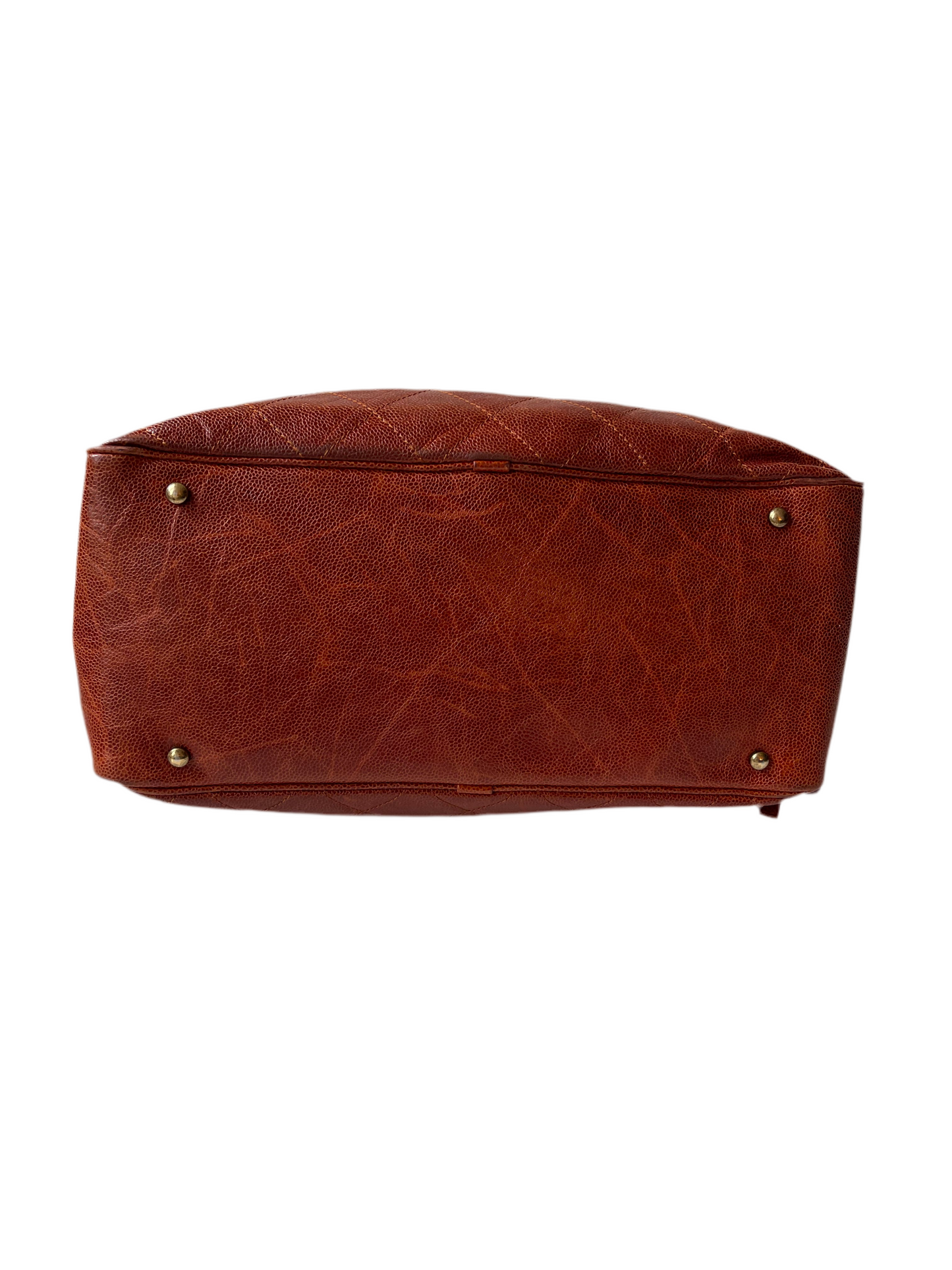 CHANEL SHIVA BOWLER TAS SCHOUDERTAS ROESTBRUIN/RODE TAS LEER