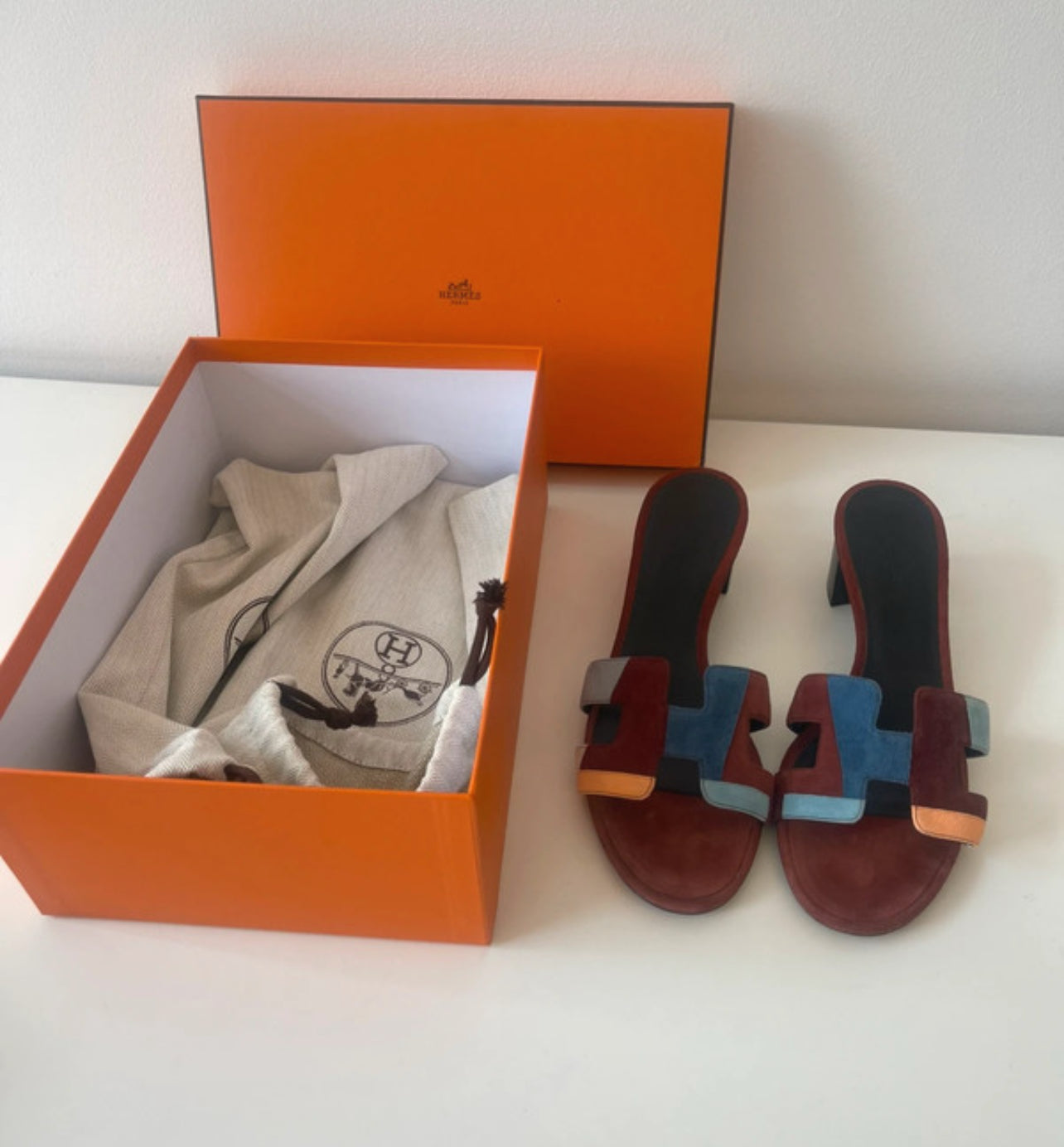 HERMÈS Oasis sandalen slippers schoenen suède leer maat 40 EU / 7 UK