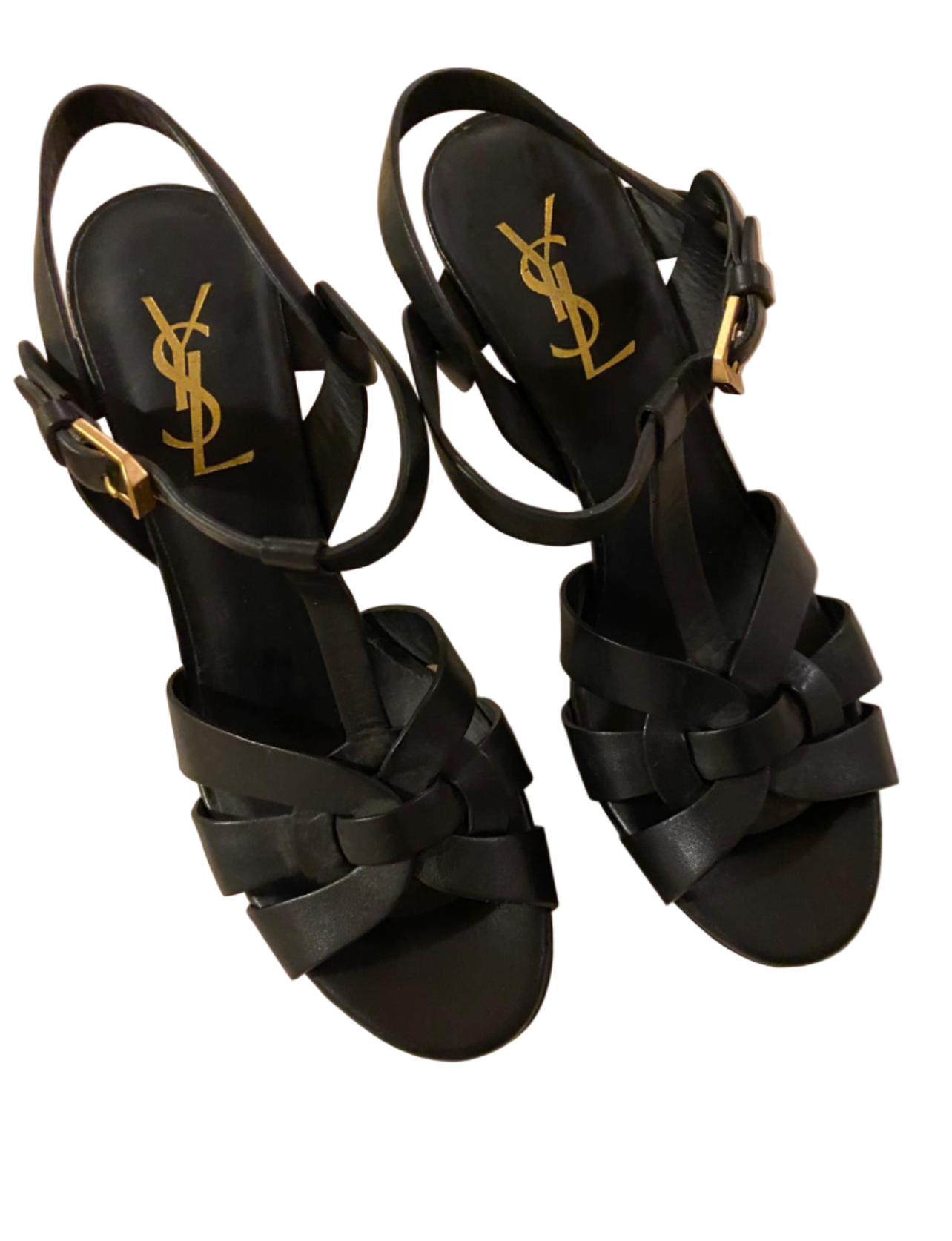 Saint Laurent Tribute Sandalen in Zwart Leer – Maat EU 37