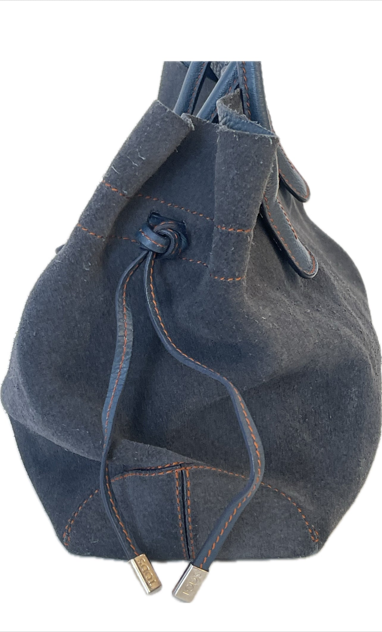 TODS PONY TAS SHOPPERTAS SCHOUDERTAS DONDERBLAUW SUEDE LEER