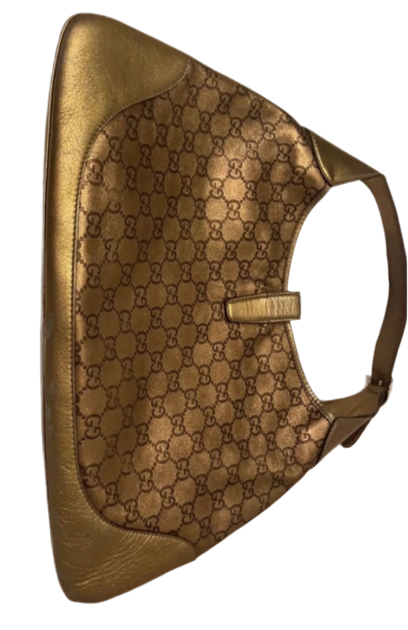 GUCCI JACKIE TAS GOLD LEER TOTE HANDTAS SCHOUDERTAS