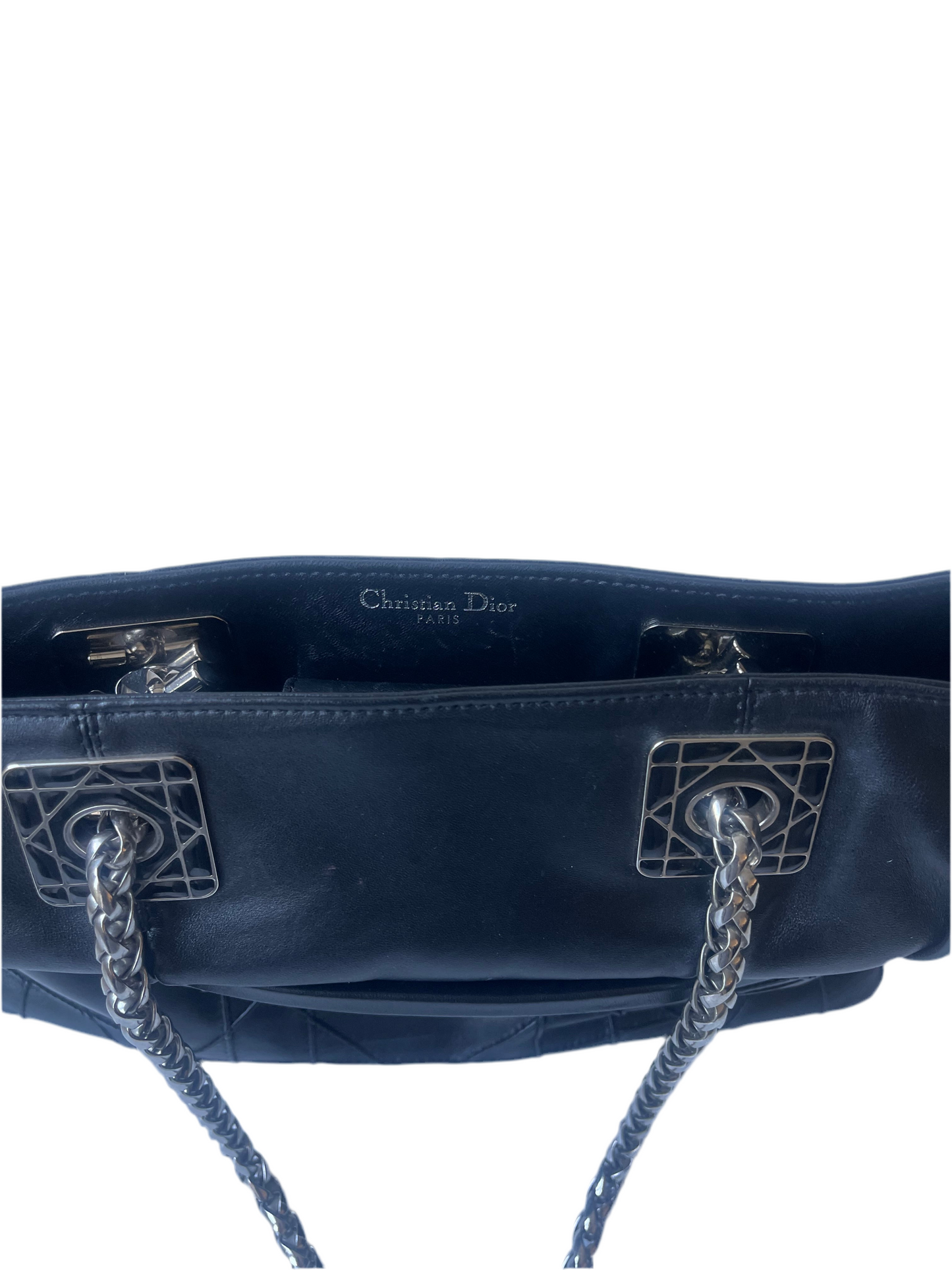 Dior Cannage Leren zwart leren tas tote