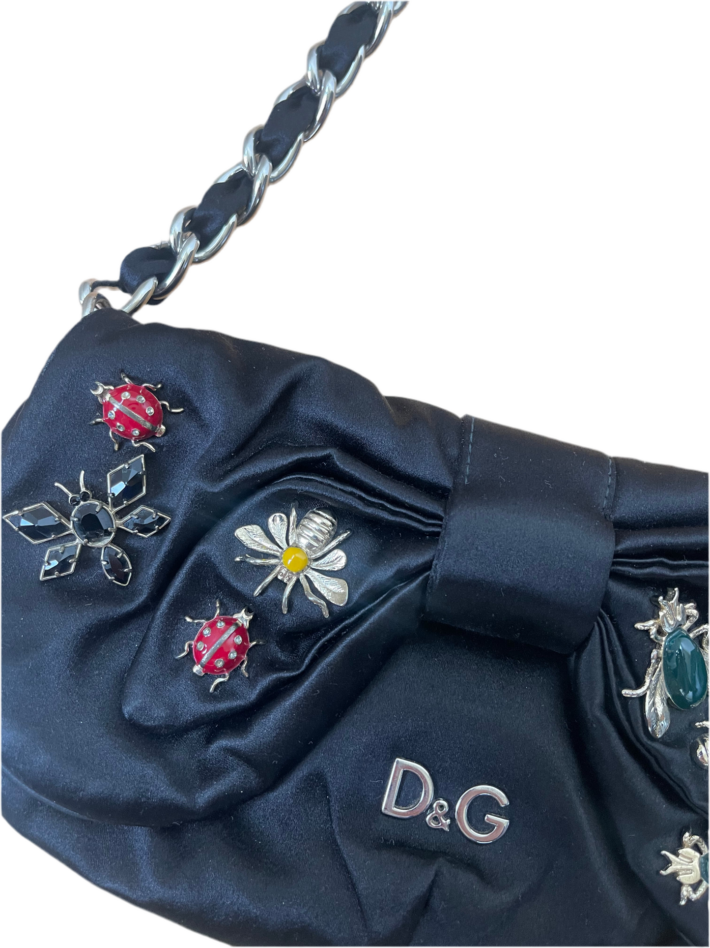 D&G BUBBLES TAS ZWART DOEK HANDTAS / SCHOUDERTAS