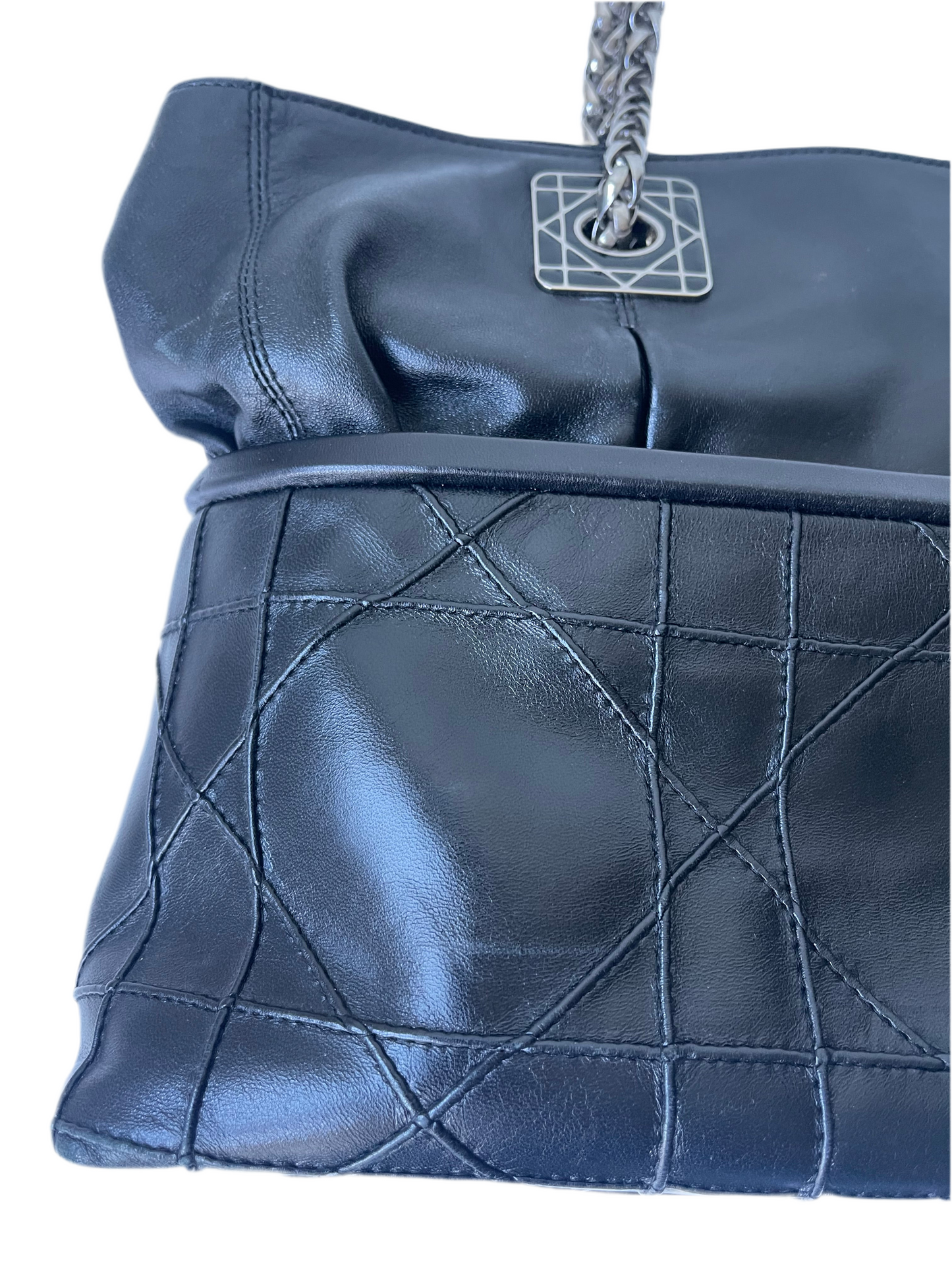 Dior Cannage Leren zwart leren tas tote