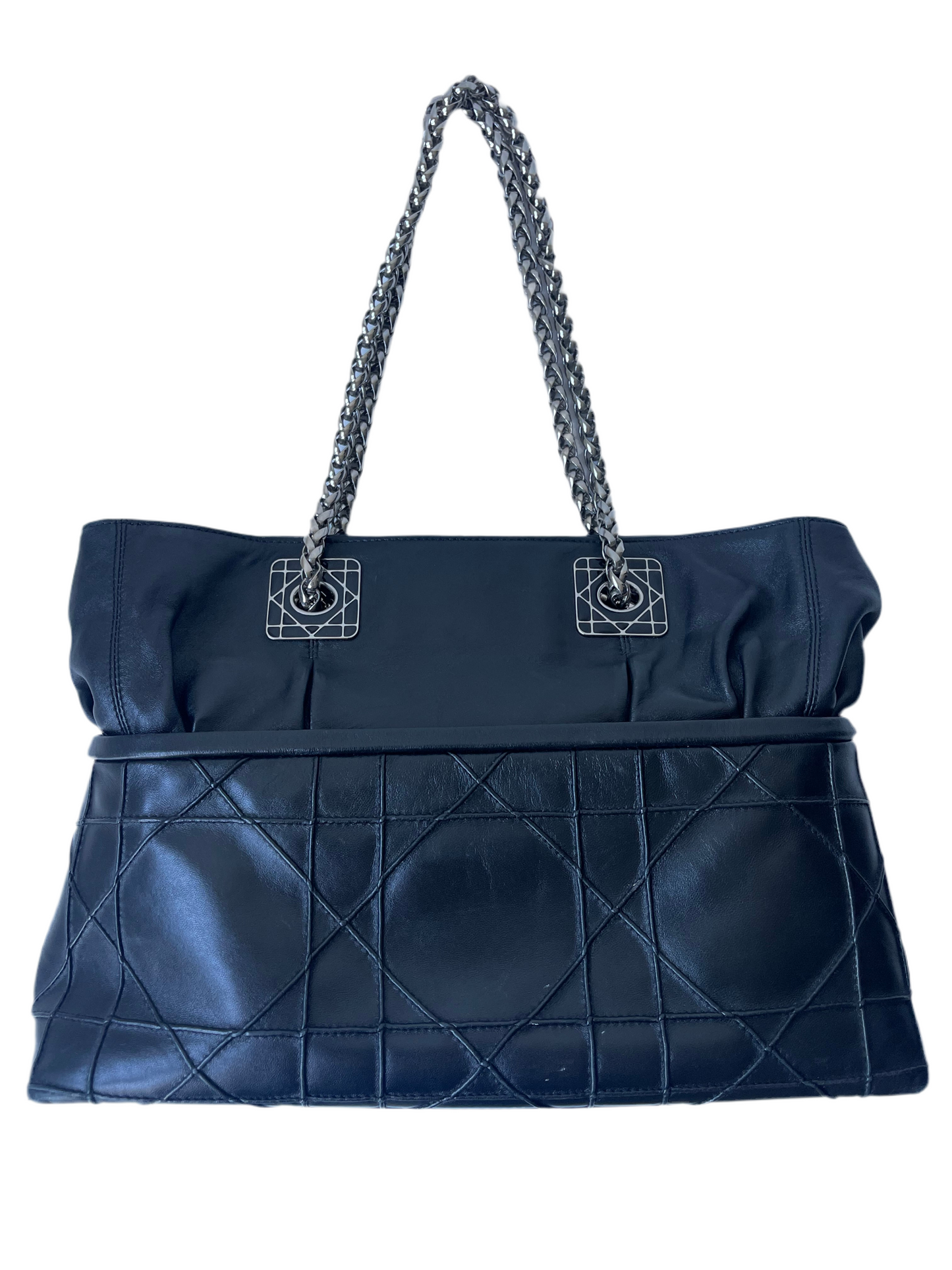 Dior Cannage Leren zwart leren tas tote