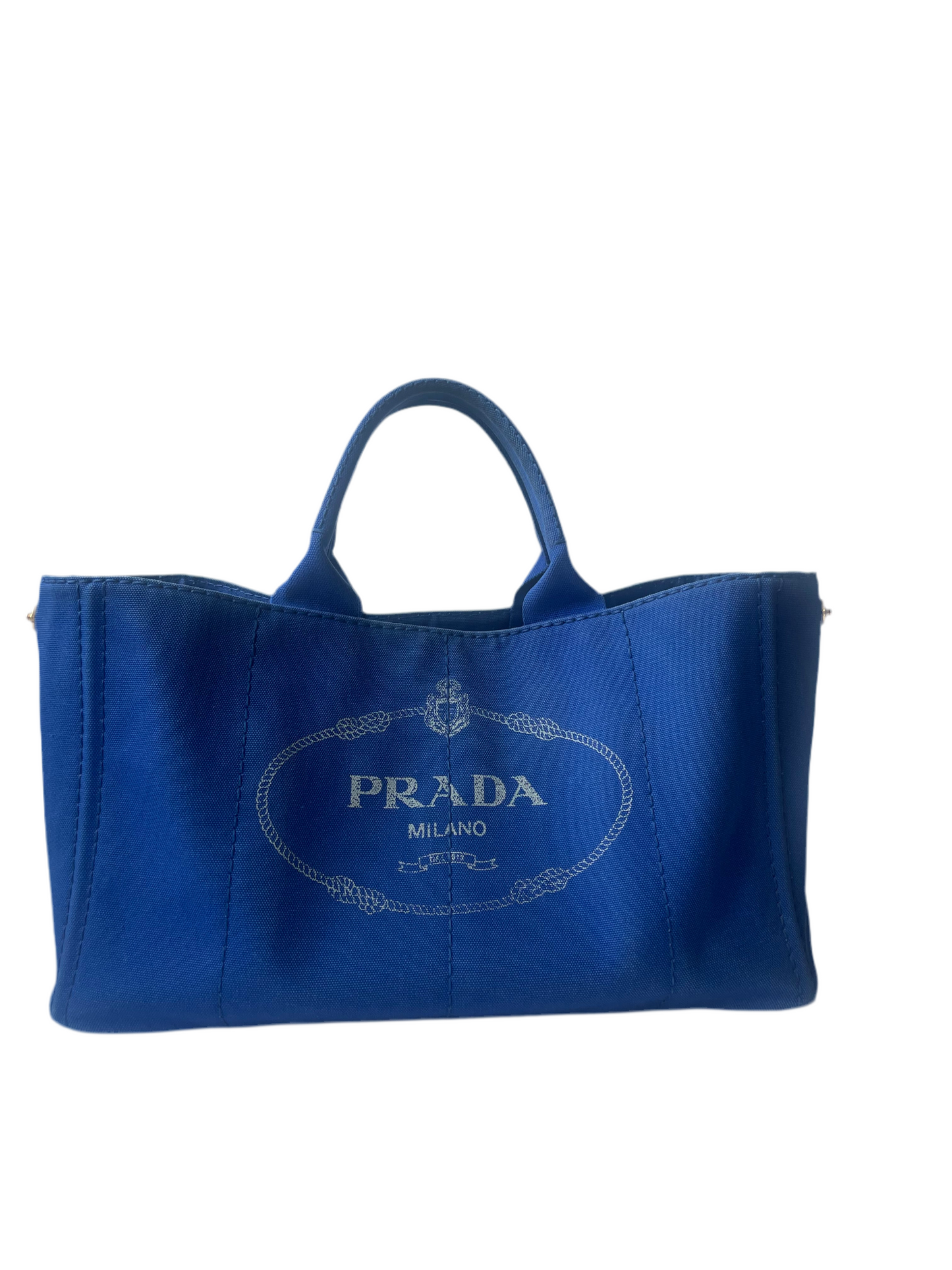 Prada Canapa Tote – Blauw Canvas – Large