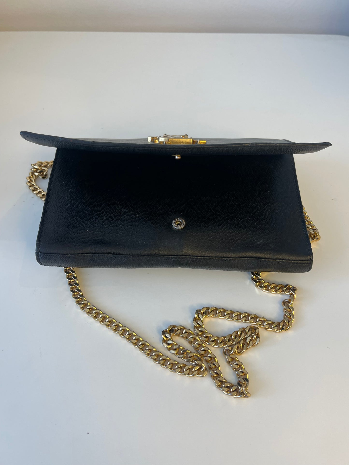 SAINT LAURENT (YSL) WALLET ON CHAIN ZWART TAS VINTAGE SCHOUDERTAS / CROSSBOSBODY