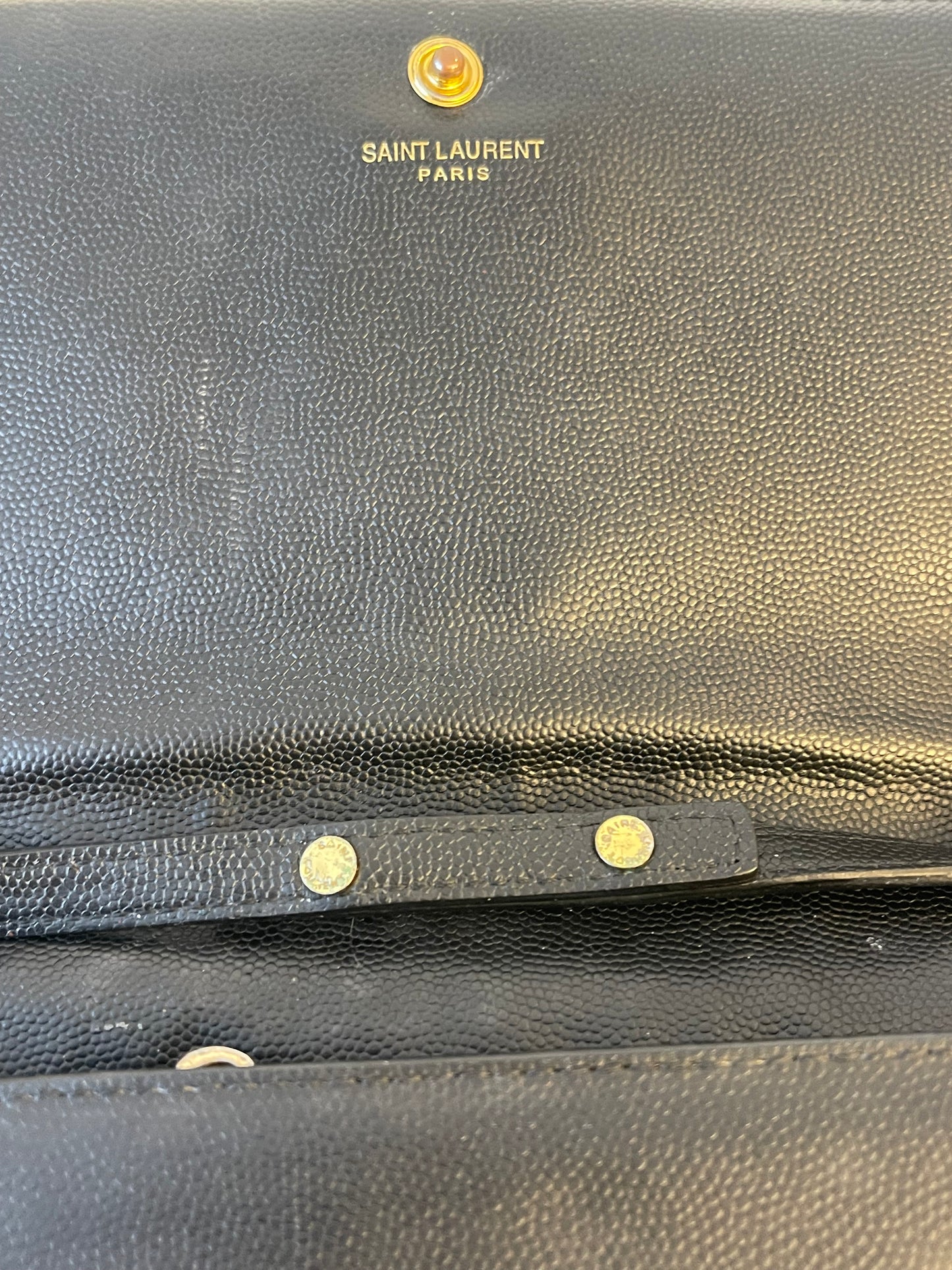 SAINT LAURENT (YSL) WALLET ON CHAIN ZWART TAS VINTAGE SCHOUDERTAS / CROSSBOSBODY
