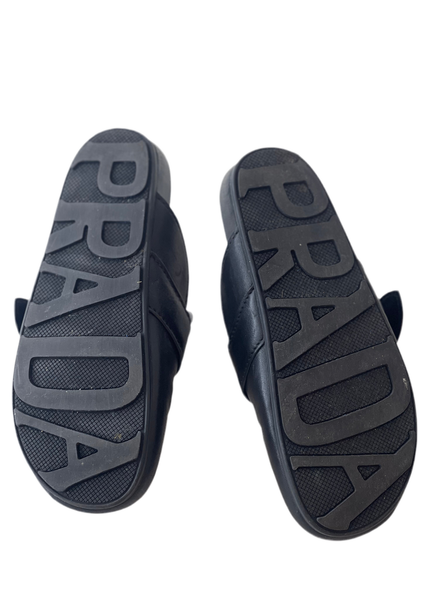 PRADA ZWART LEER SANDALEN SCHOENEN MAAT EU 37 / UK 4
