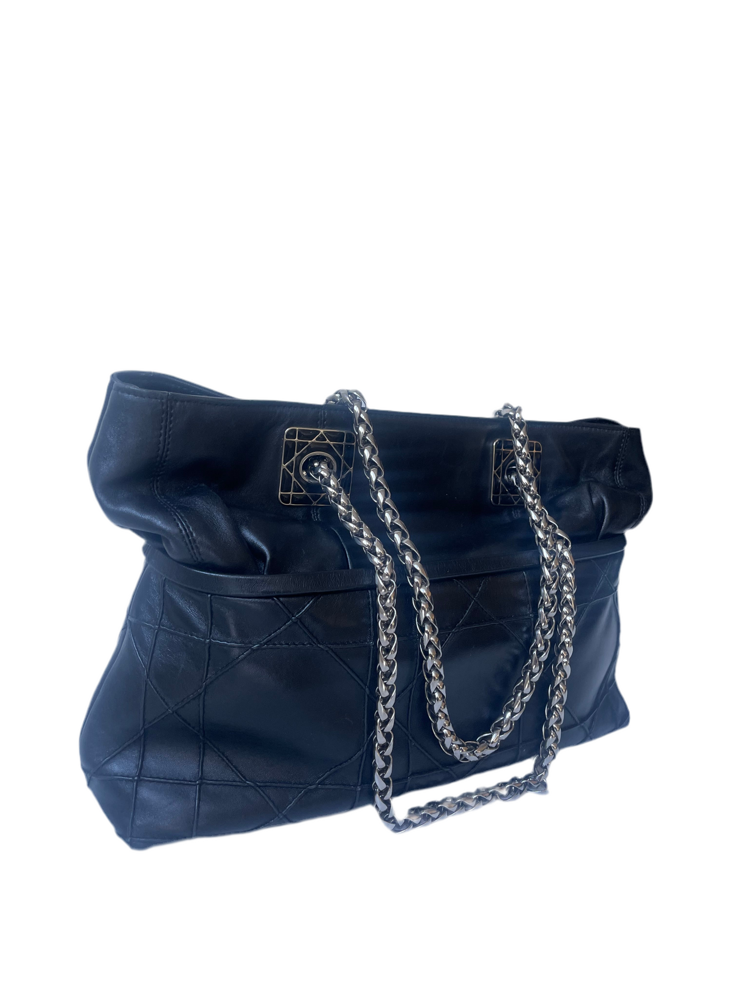 Dior Cannage Leren zwart leren tas tote