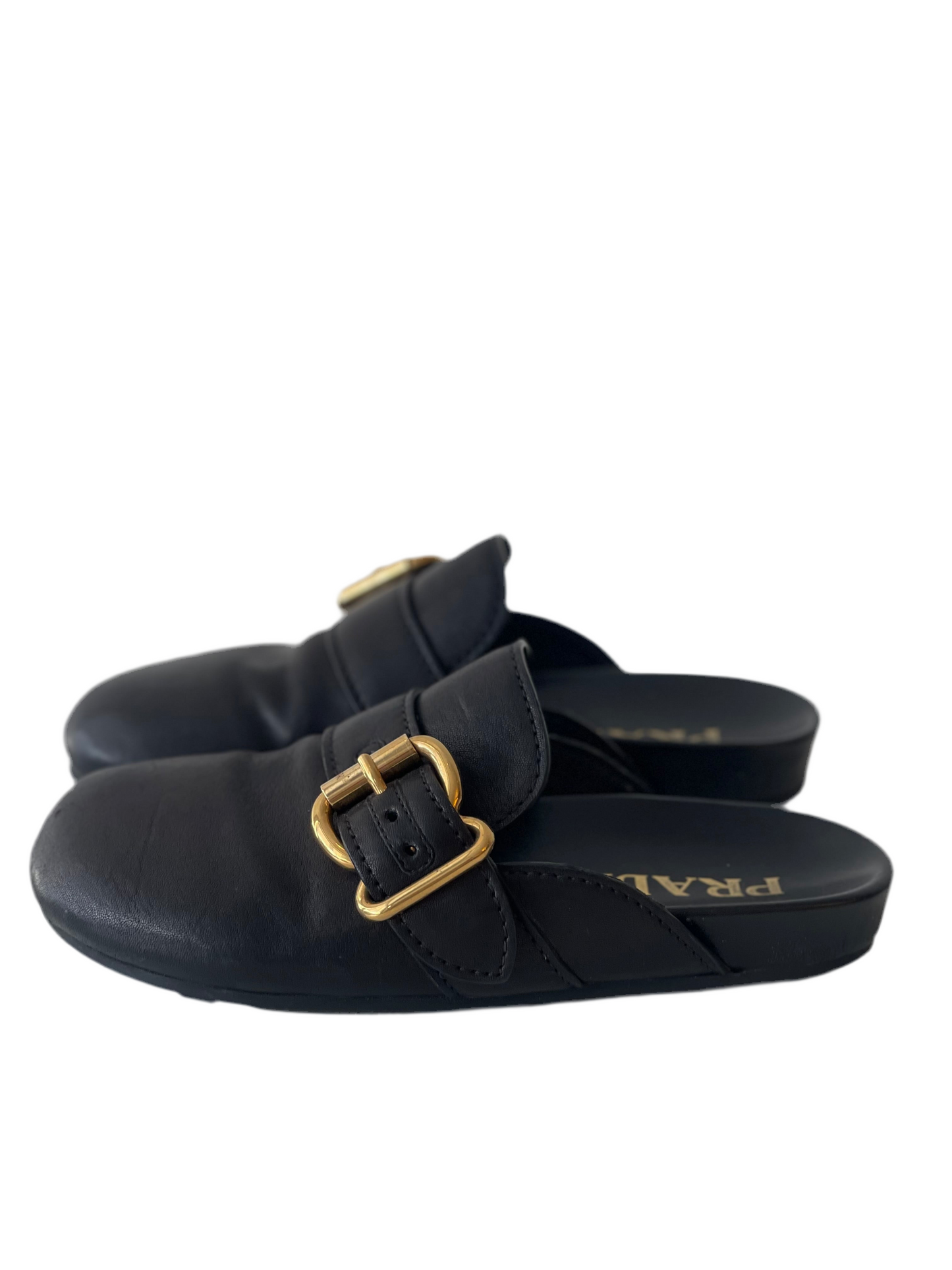 PRADA ZWART LEER SANDALEN SCHOENEN MAAT EU 37 / UK 4