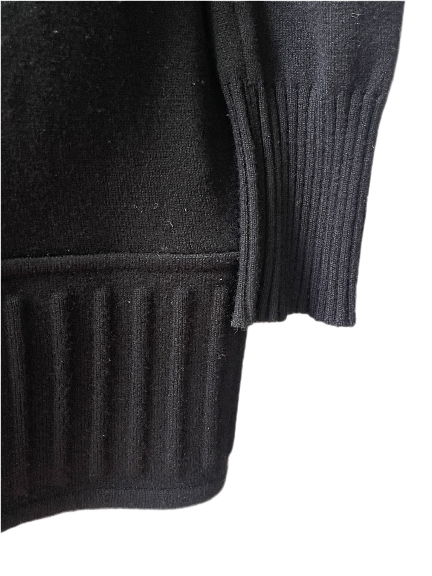 Chanel Zwarte Cashmere Jurk – Maat 38