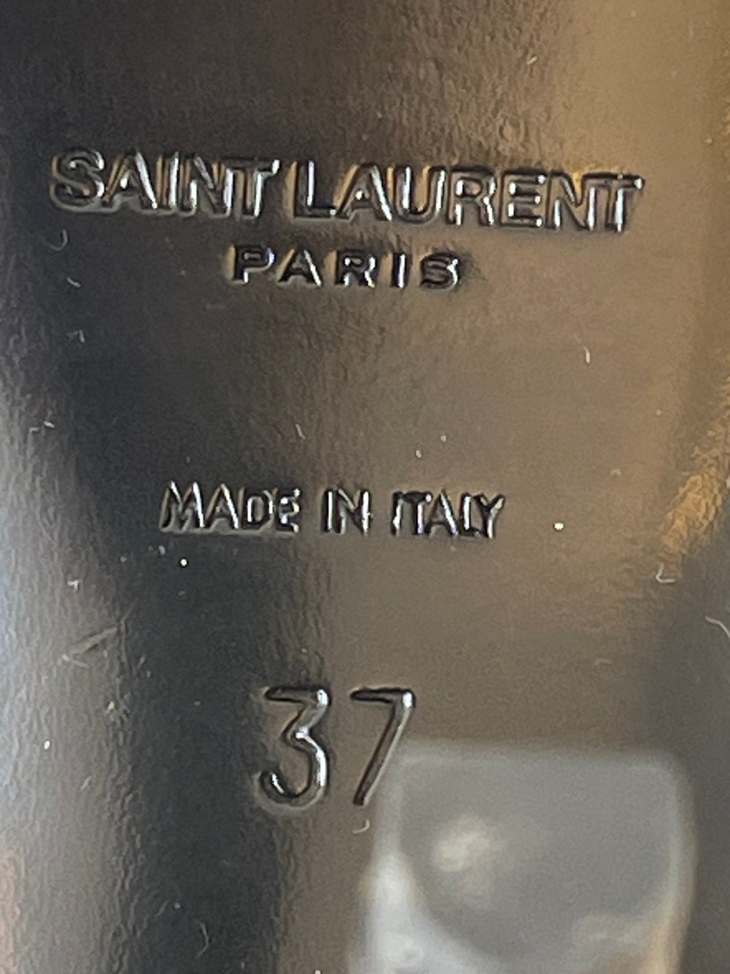 VERKOCHT - YSL - Yves Saint Laurent Tribute Leather sandal zwart lakleer maat 37 EU / UK 4