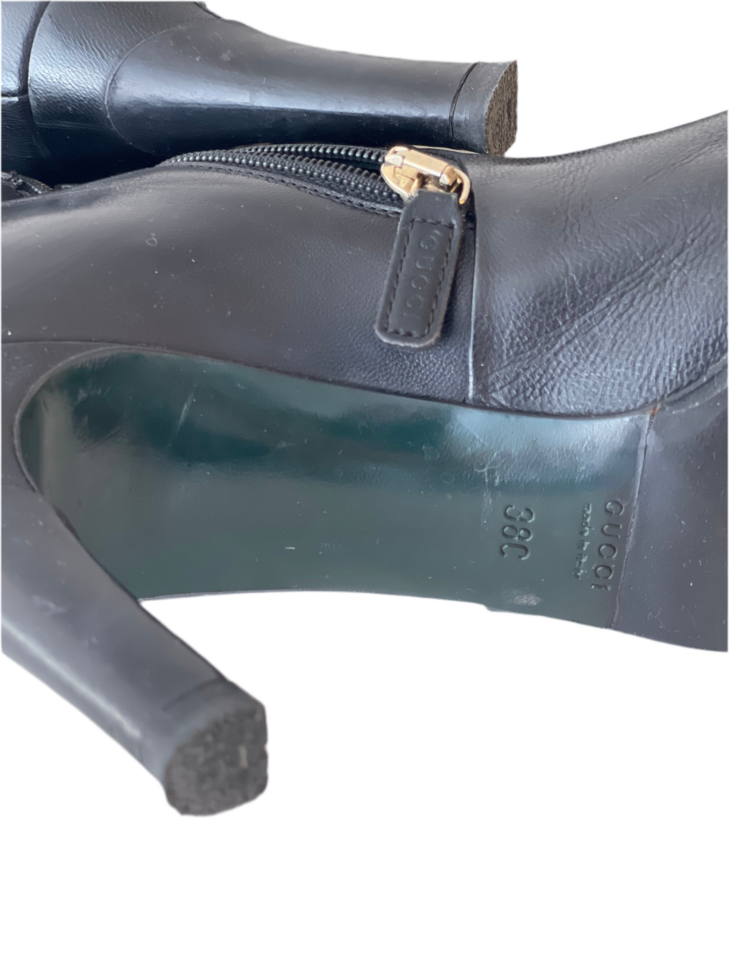 GUCCI BOOTS RIDING BOOTS SHOES BLACK LEATHER SIZE EU 38 38.5 / UK 5.5