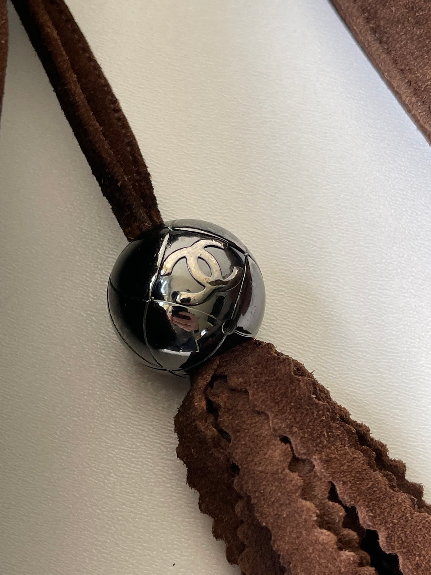 Chanel Tote vintage tas suède bruin vintage 1996-1997