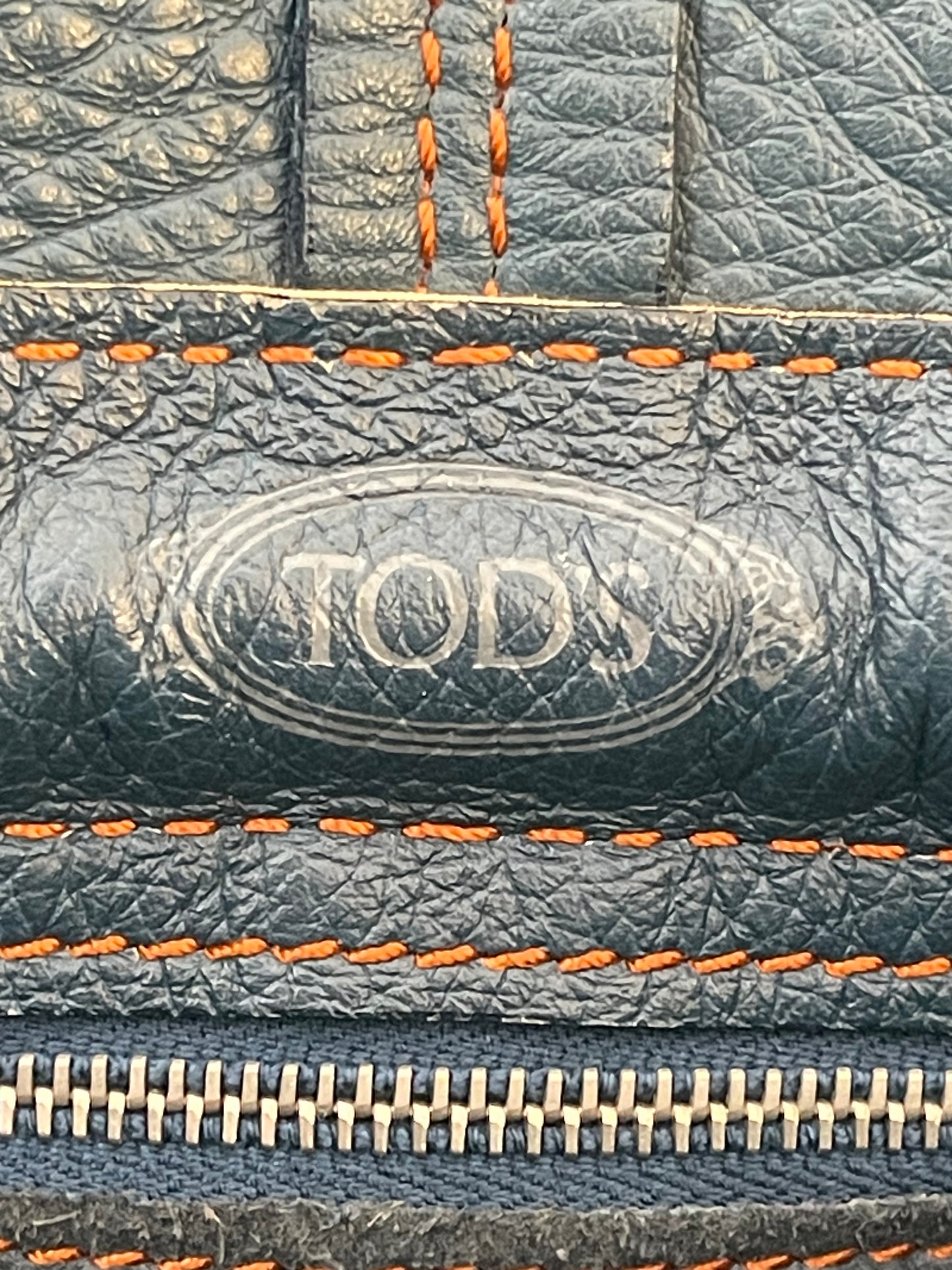 TODS PONY TAS SHOPPERTAS SCHOUDERTAS DONDERBLAUW SUEDE LEER