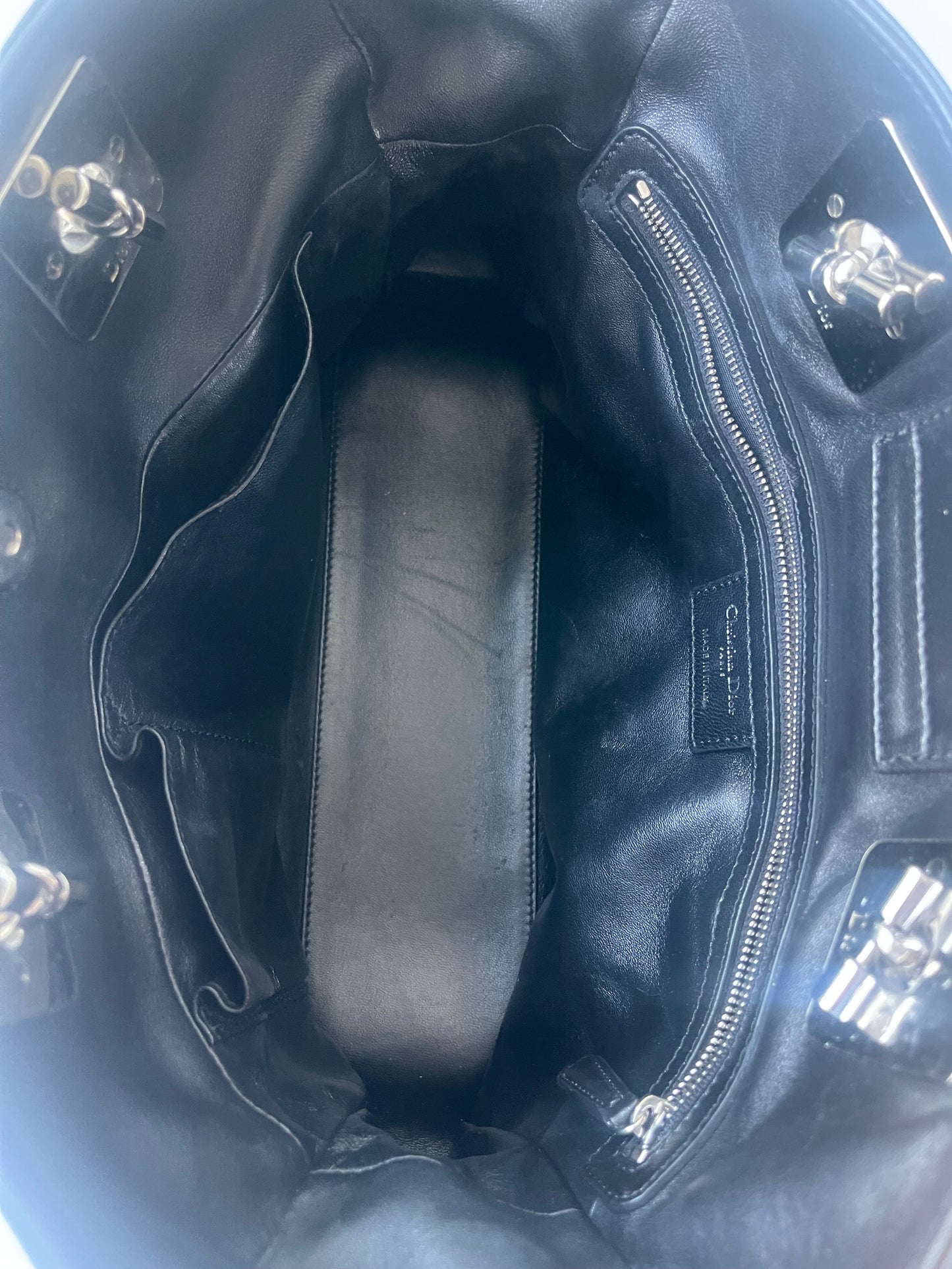 Dior Cannage Leren zwart leren tas tote
