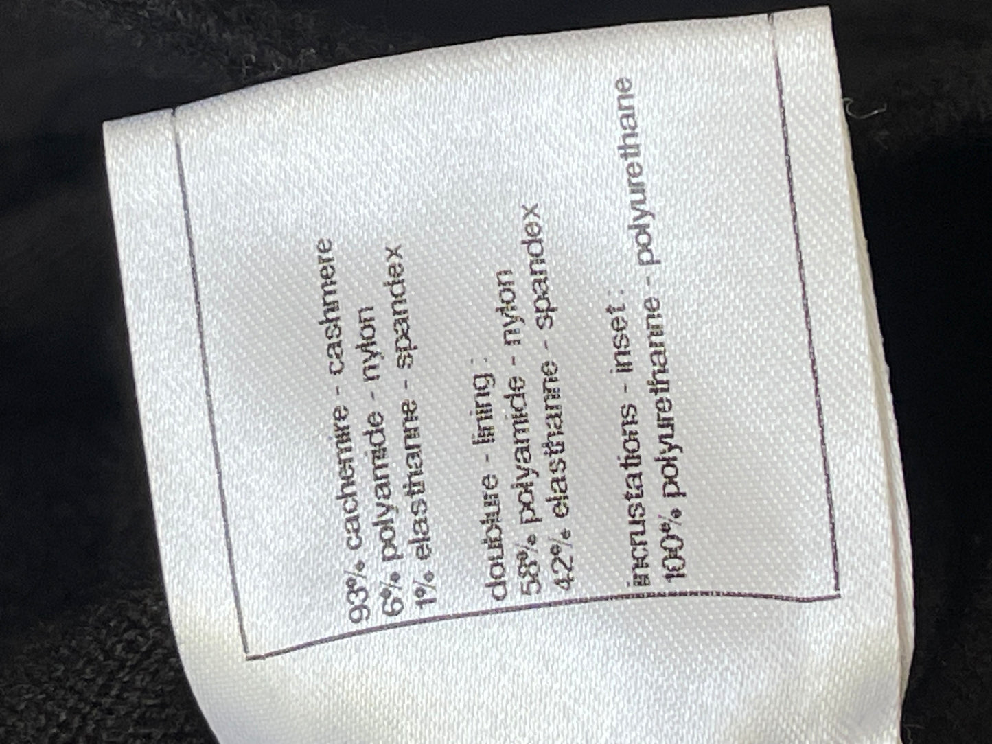 Chanel Zwarte Cashmere Jurk – Maat 38