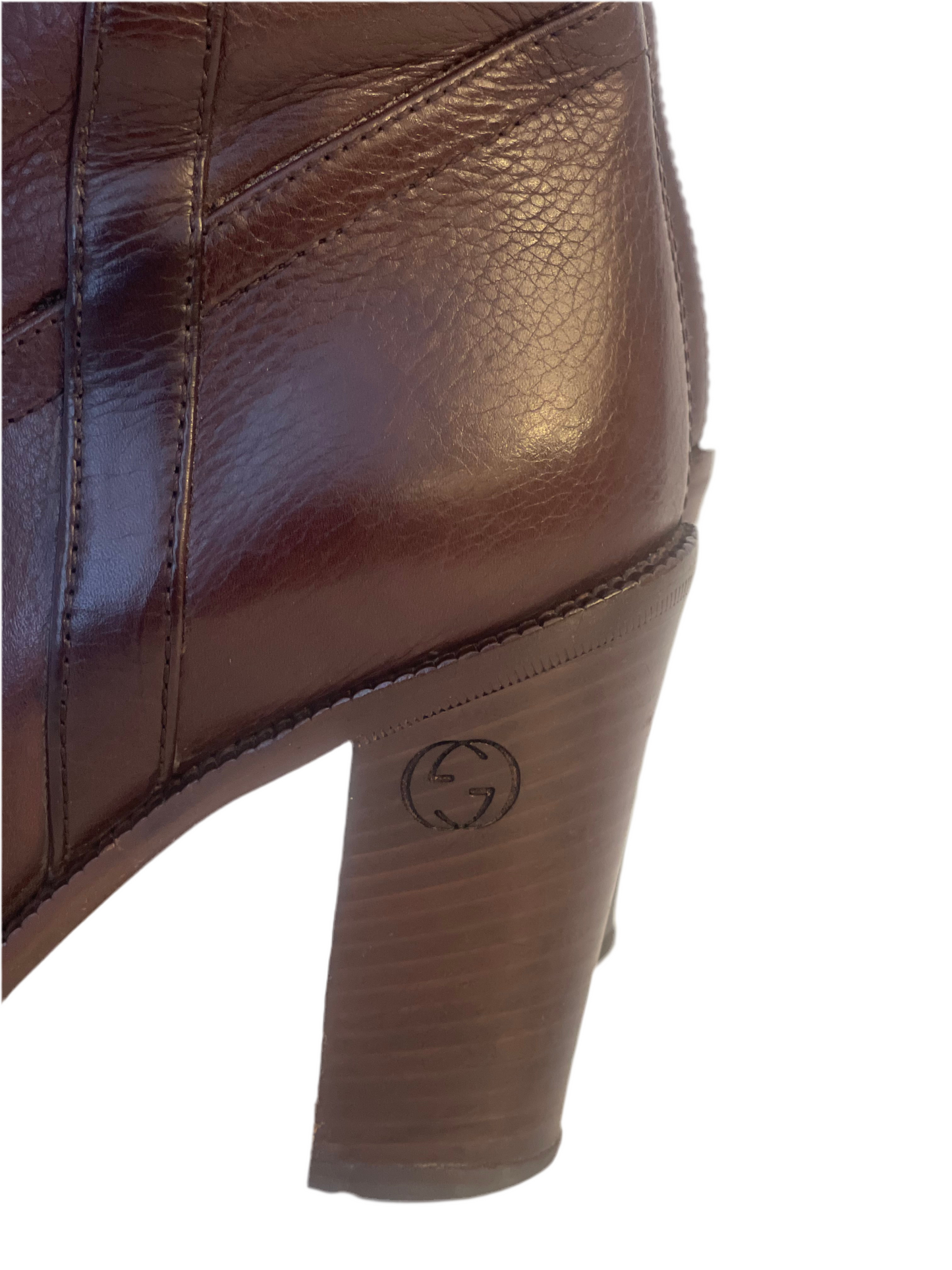GUCCI BOOTS DARK BROWN BROWN LEATHER SHOES SIZE EU 39 / UK 6