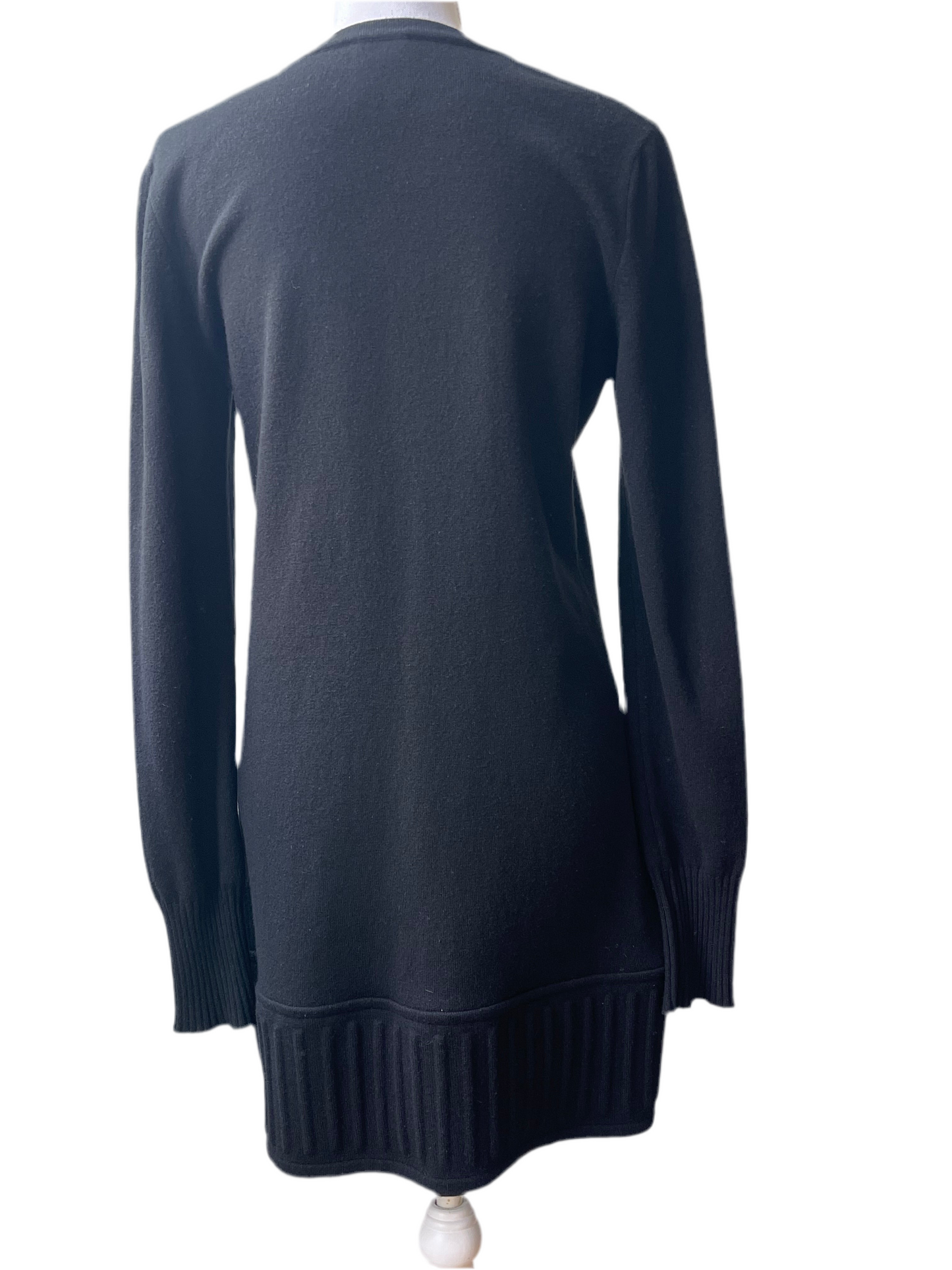 Chanel Zwarte Cashmere Jurk – Maat 38