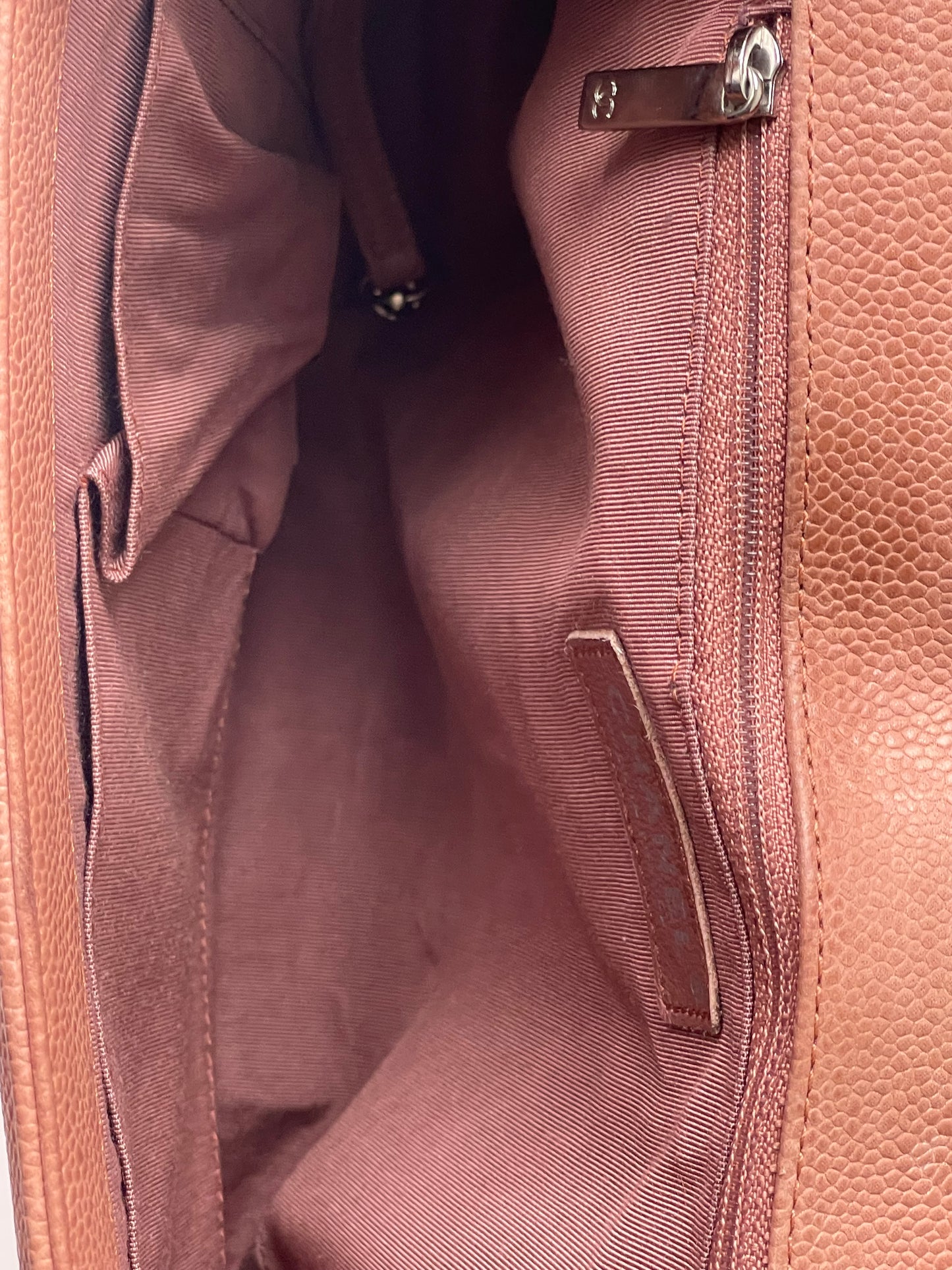 hanel Boy Bag New Medium – Zalmroze Caviar Leer – Ruthenium Hardware – Vintage - Collectie 2012/2013