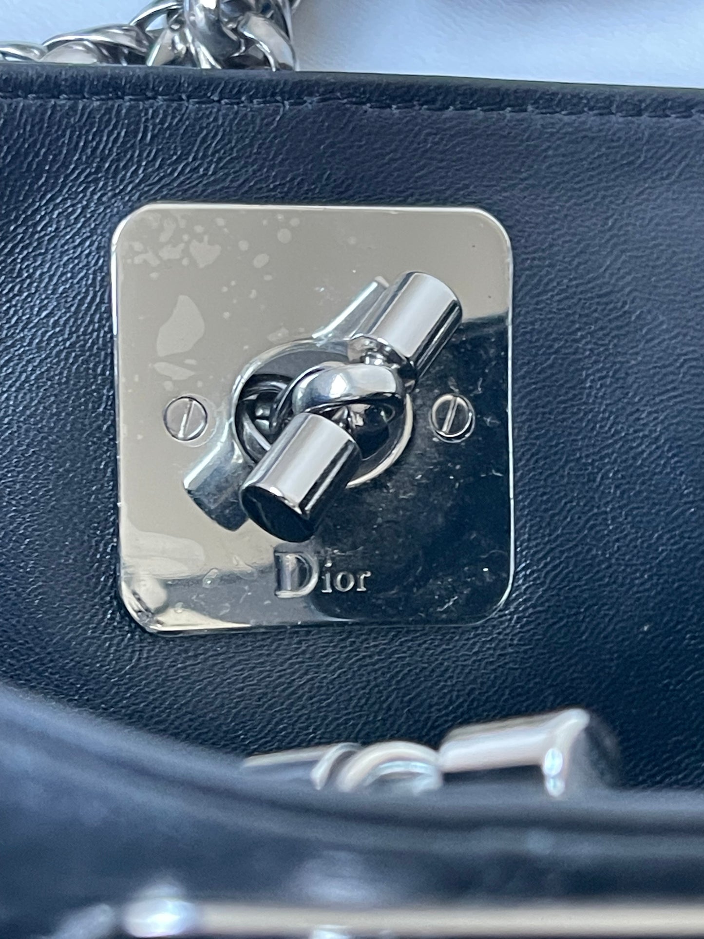 Dior Cannage Leren zwart leren tas tote