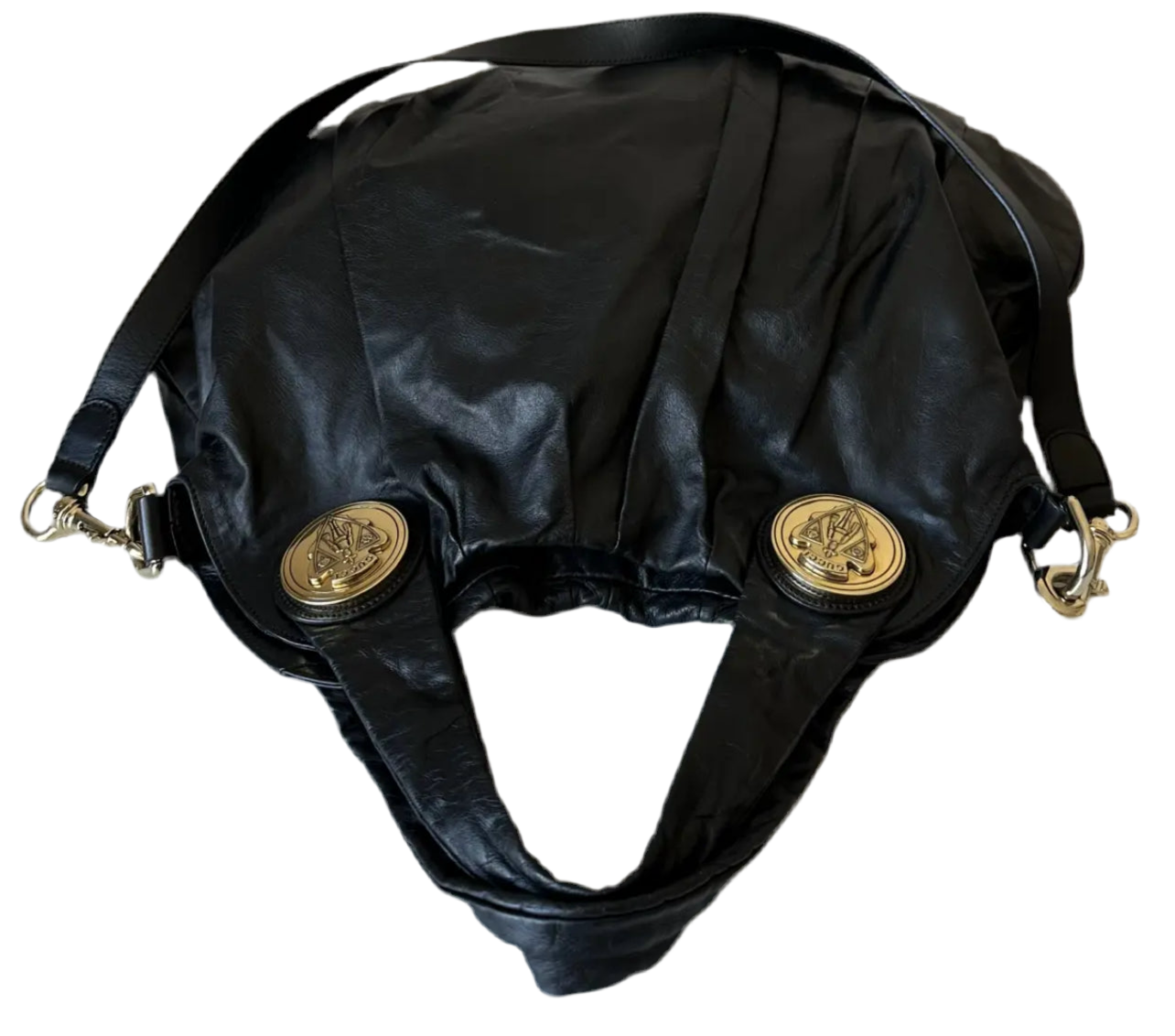 Gucci Hysteria schoudertas / crossbody in zwart leer