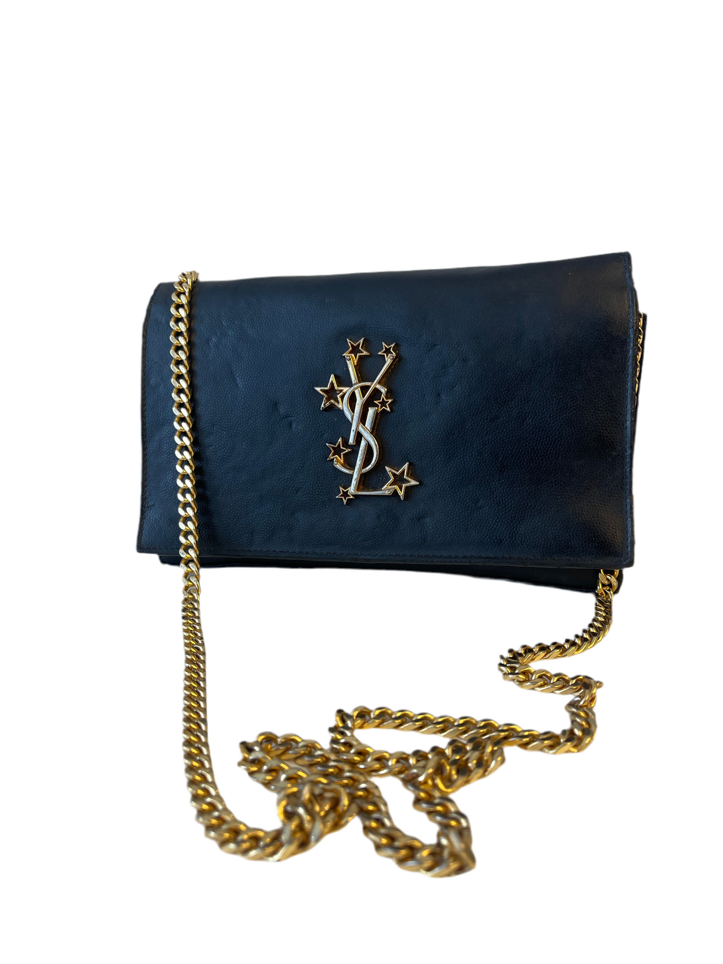 SAINT LAURENT (YSL) WALLET ON CHAIN ZWART TAS VINTAGE SCHOUDERTAS / CROSSBOSBODY