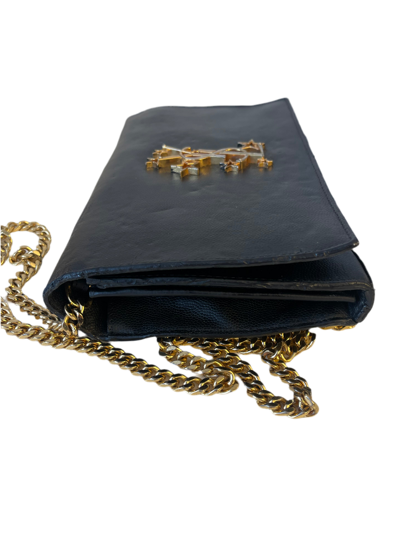 SAINT LAURENT (YSL) WALLET ON CHAIN ZWART TAS VINTAGE SCHOUDERTAS / CROSSBOSBODY