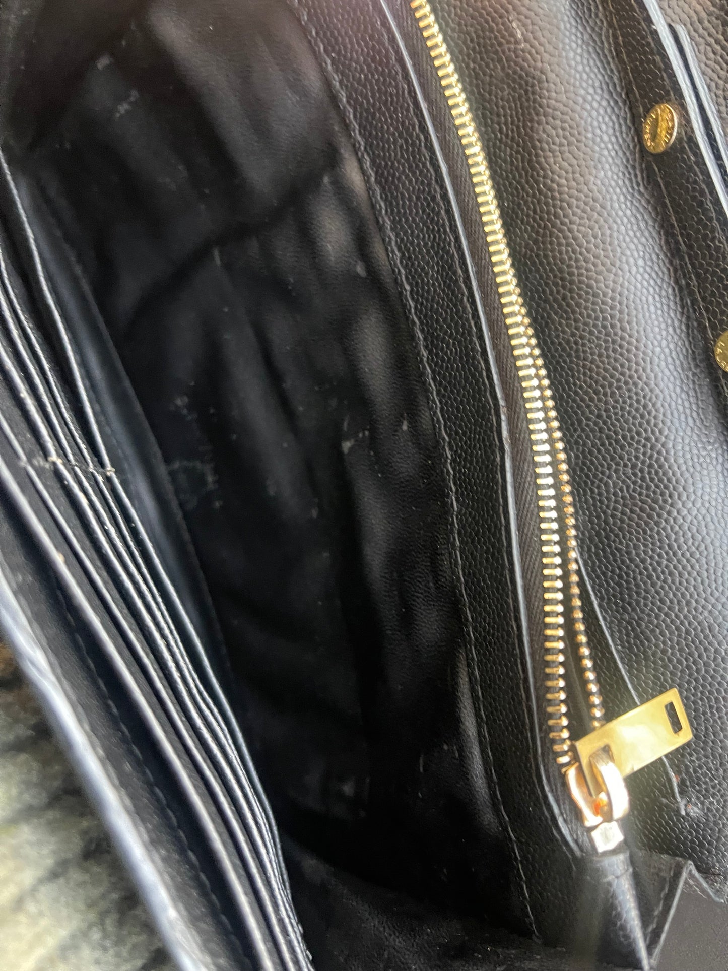 SAINT LAURENT (YSL) WALLET ON CHAIN ZWART TAS VINTAGE SCHOUDERTAS / CROSSBOSBODY