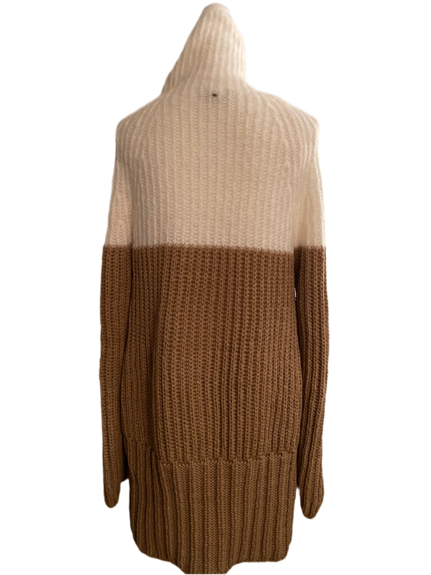 Max Mara SPORTMAX Wool & Mohair Oversized Turtleneck Sweater Dress – Beige / Camel – Size L IT40 EU 38