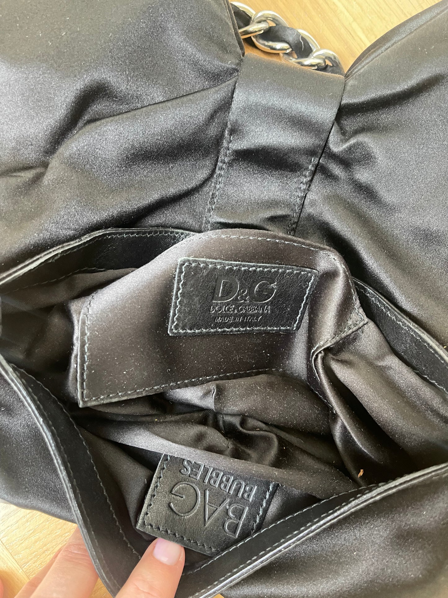 D&G BUBBLES TAS ZWART DOEK HANDTAS / SCHOUDERTAS