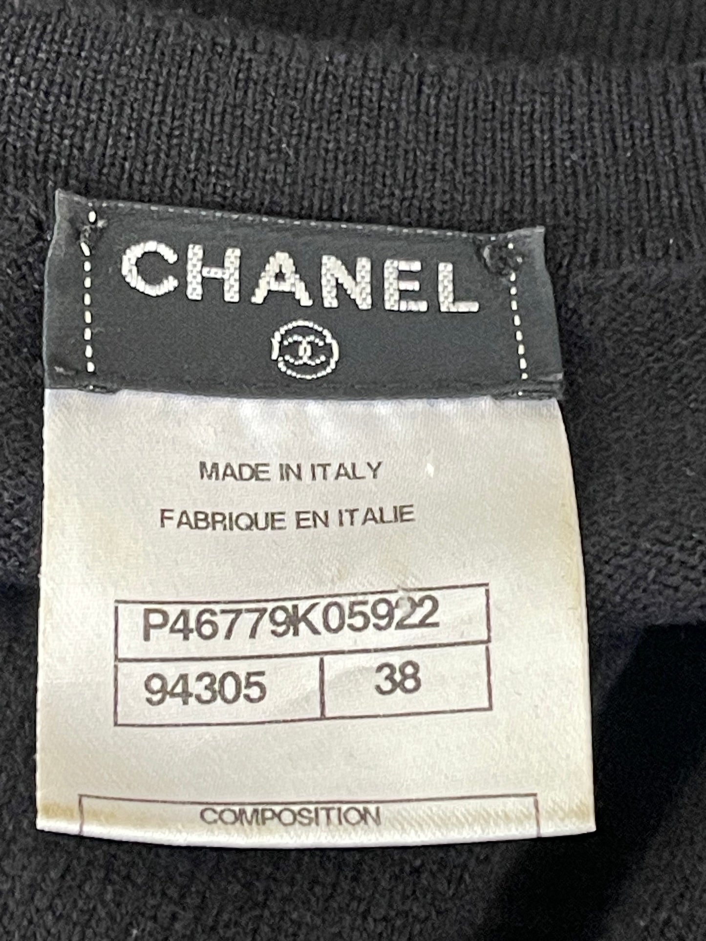 Chanel Zwarte Cashmere Jurk – Maat 38