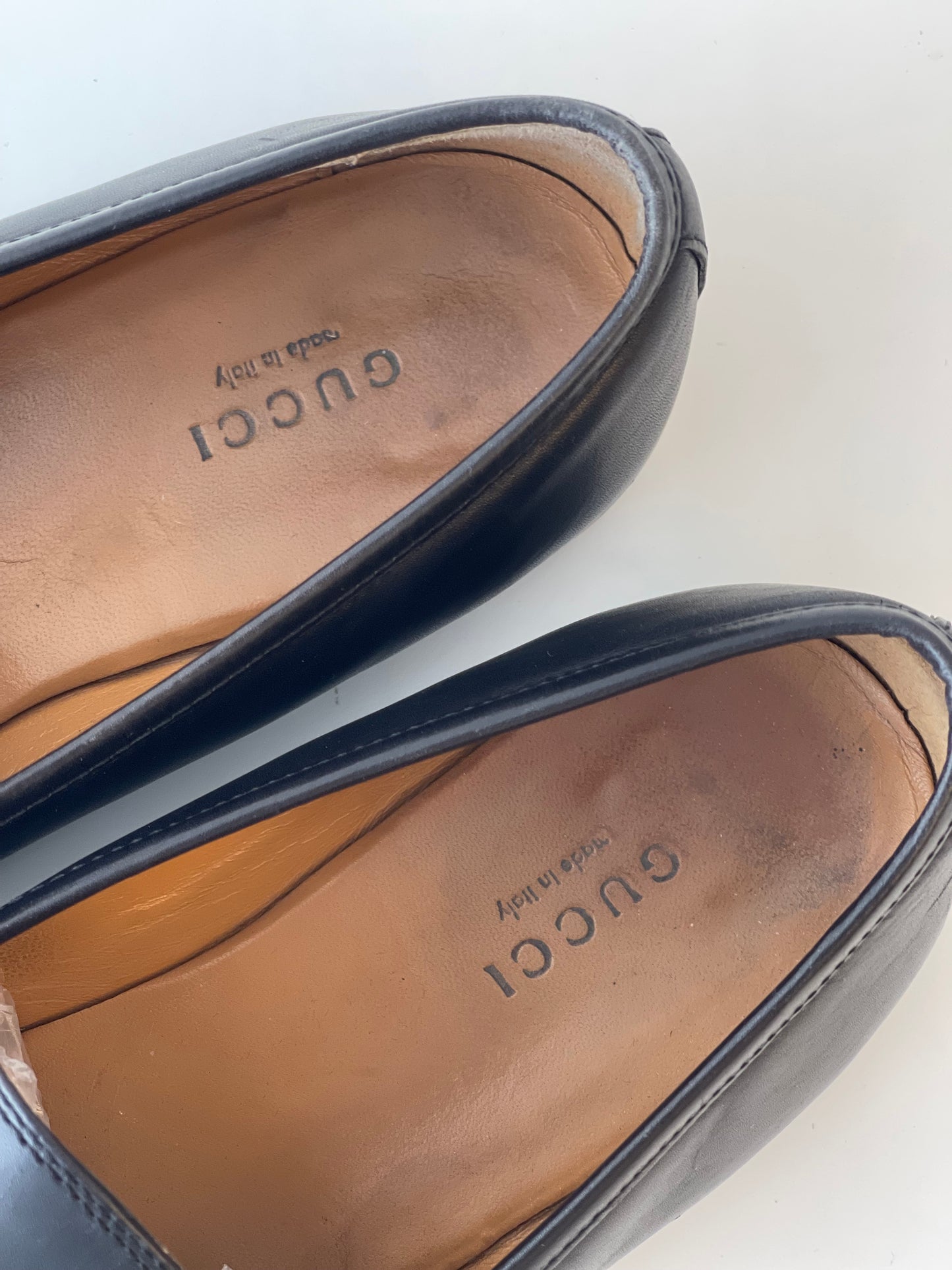 GUCCI LOAFERS JORDAAN SCHOENEN ZWART LEER LOAFERS INSTAPPER MAAT 38,5 EU / 5,5 UK