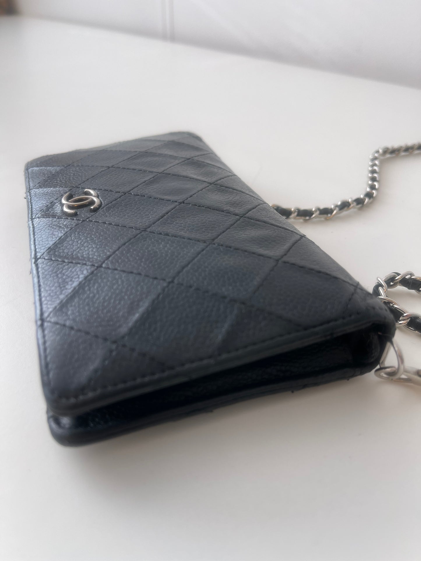 CHANEL WALLET ON CHAIN SCHOUDERTAS CROSSBODY WALLET ZWART LEER