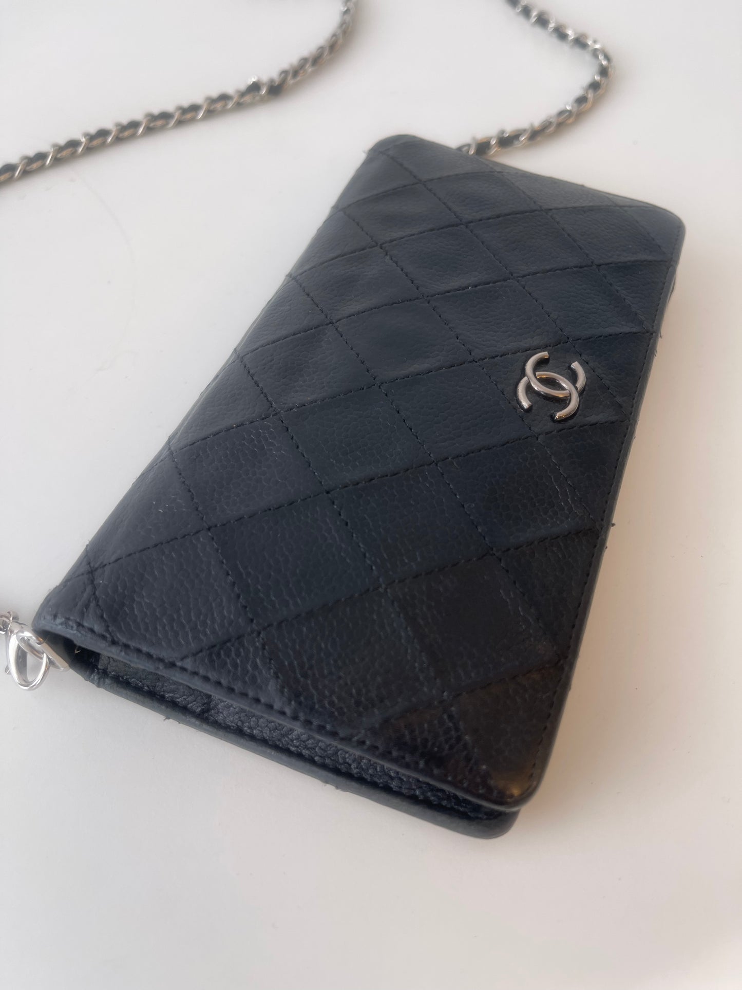 CHANEL WALLET ON CHAIN SCHOUDERTAS CROSSBODY WALLET ZWART LEER