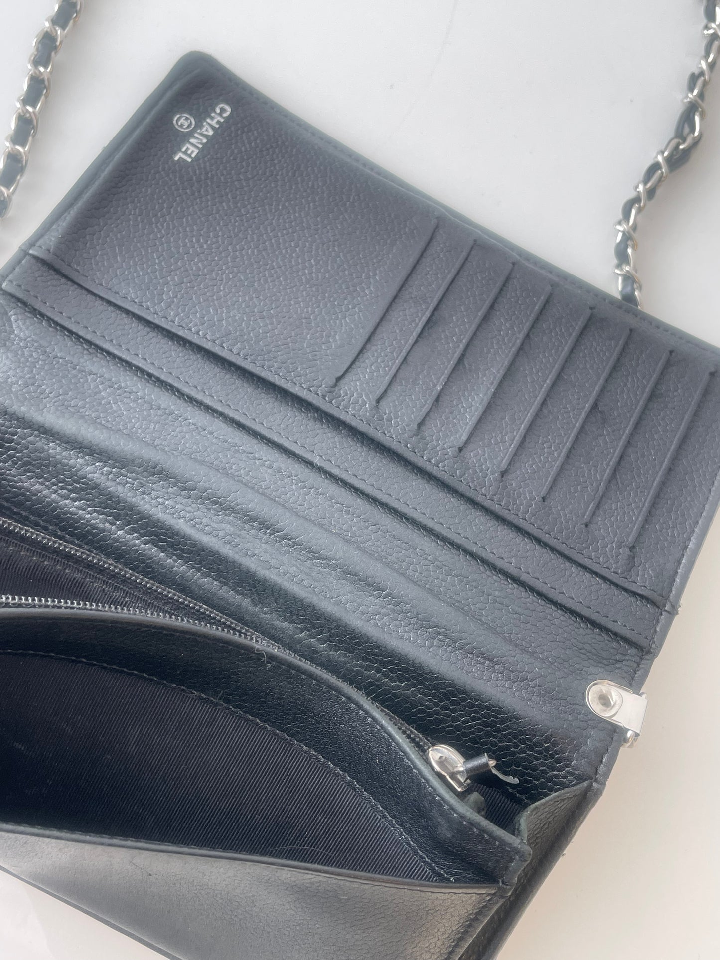 CHANEL WALLET ON CHAIN SCHOUDERTAS CROSSBODY WALLET ZWART LEER