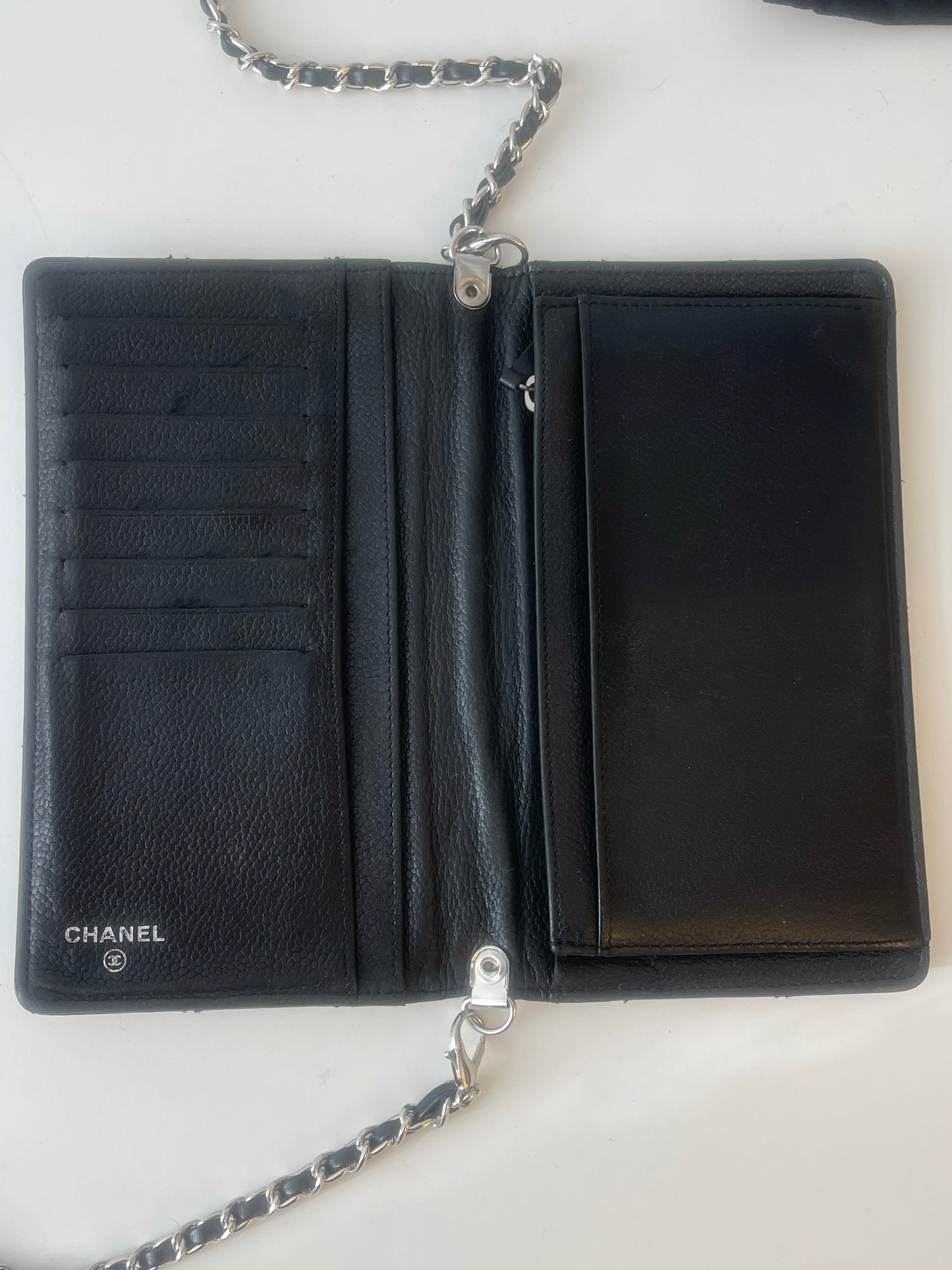 CHANEL WALLET ON CHAIN SCHOUDERTAS CROSSBODY WALLET ZWART LEER