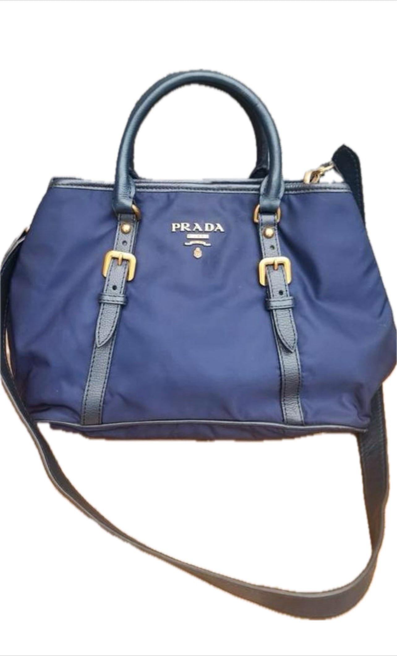 PRADA TOTE 2WAY TAS SCHOUDERTAS HANDTAS NAVY BLAUW