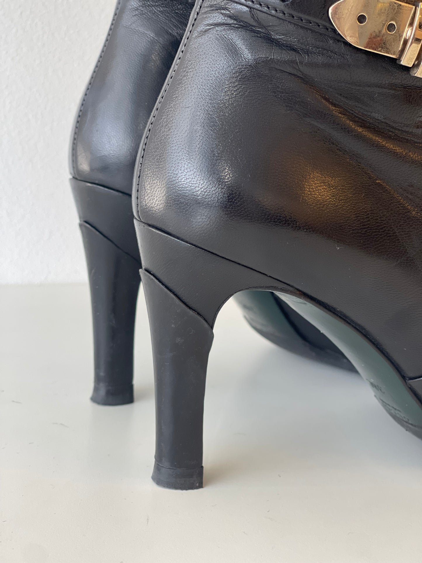GUCCI BOOTS RIDING BOOTS SHOES BLACK LEATHER SIZE EU 38 38.5 / UK 5.5