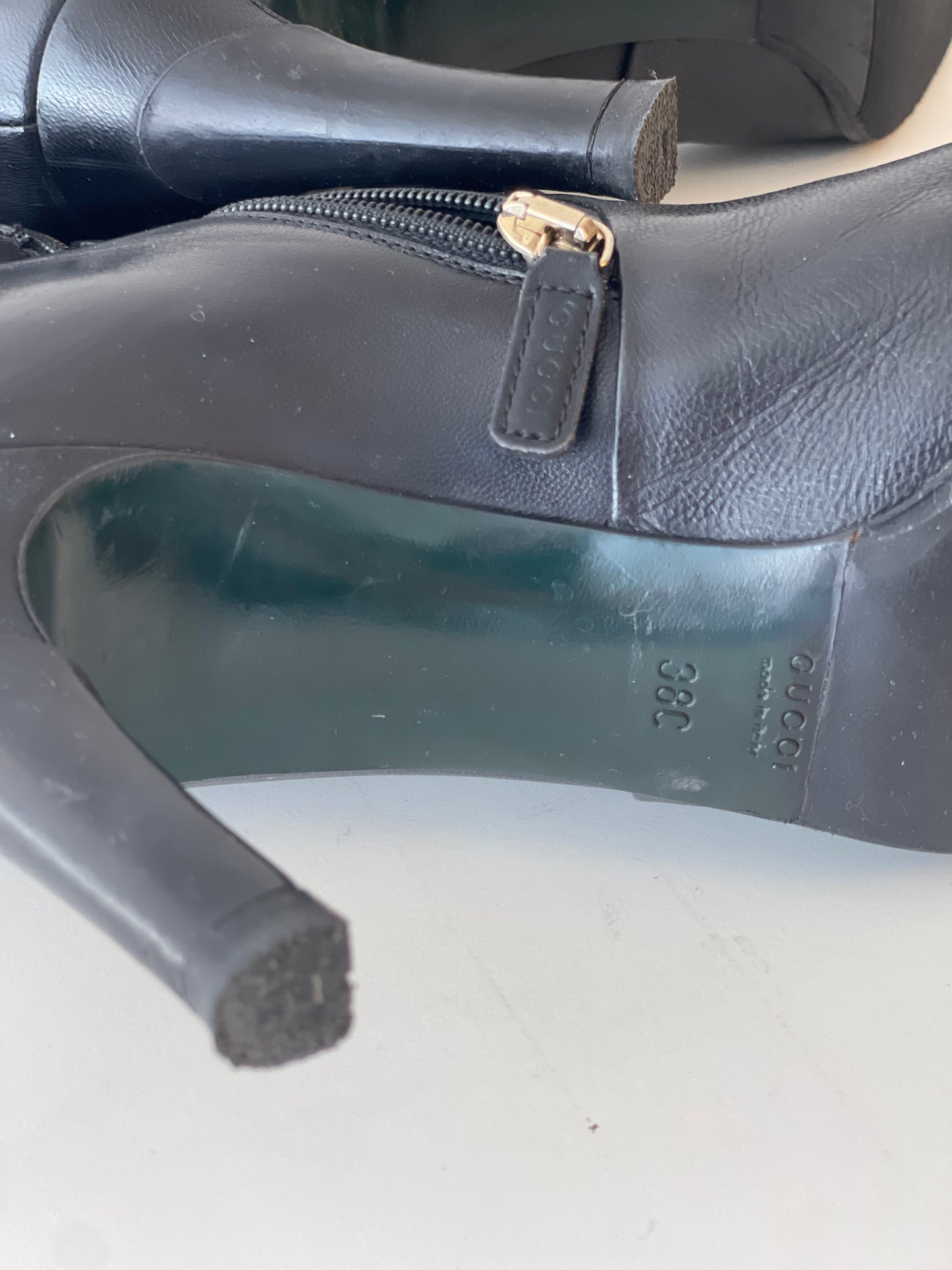 GUCCI BOOTS RIDING BOOTS SHOES BLACK LEATHER SIZE EU 38 38.5 / UK 5.5