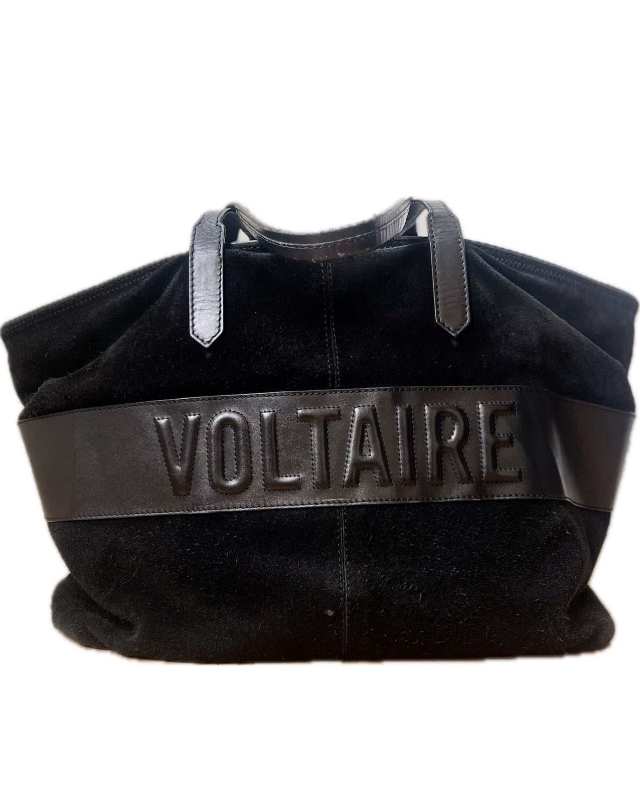 ZADIG & VOLTAIRE TAS SCHOUDERTAS SHOPPER ZWART SUEDE LEER