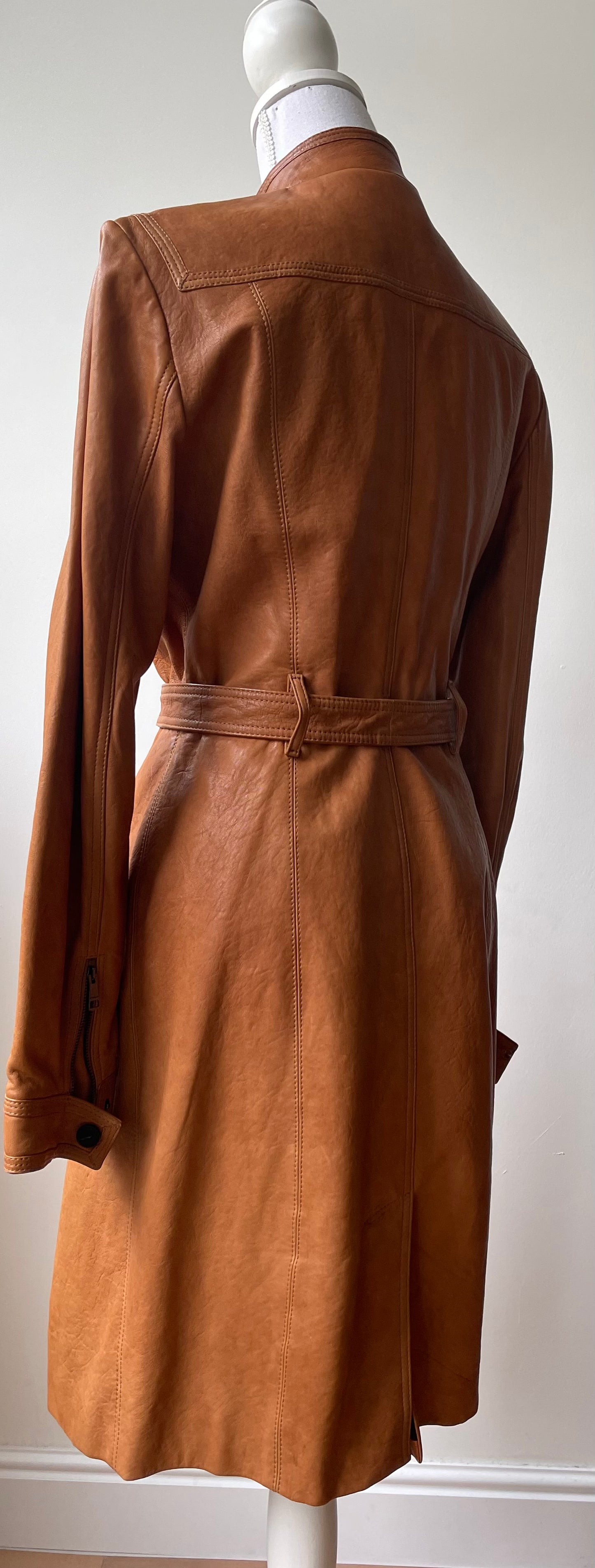 Burberry Leren Trenchcoat maat EU 38