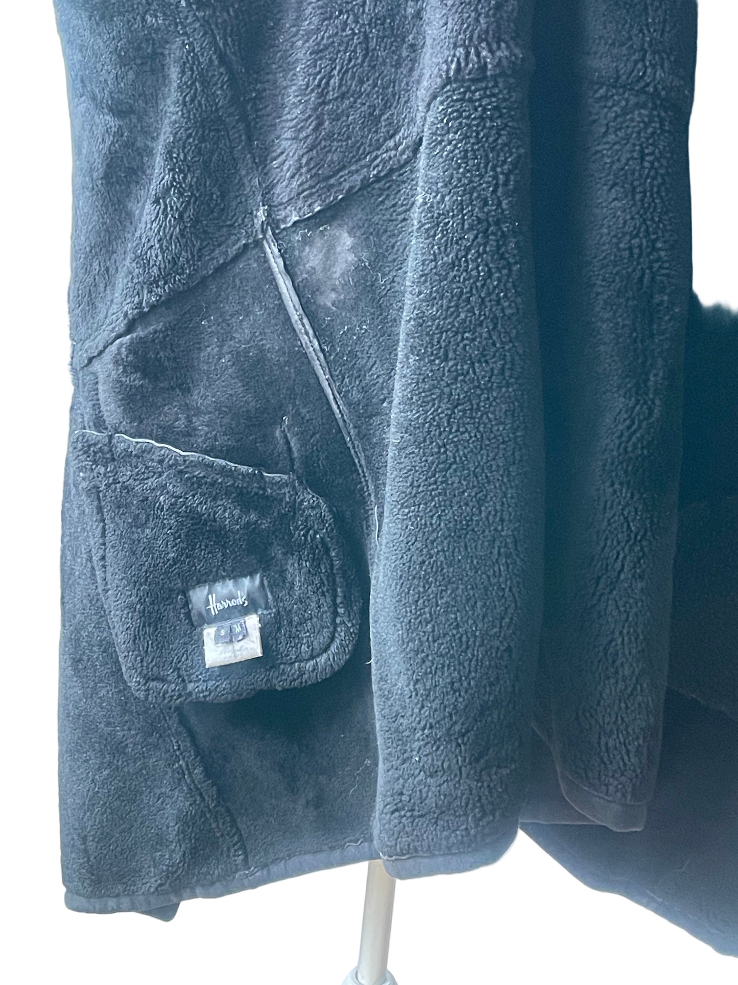 Harrods Lammy Coat / Shearling Coat Zwart – Maat S/M Oversized