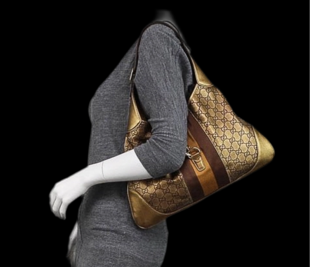 GUCCI JACKIE TAS GOLD LEER TOTE HANDTAS SCHOUDERTAS