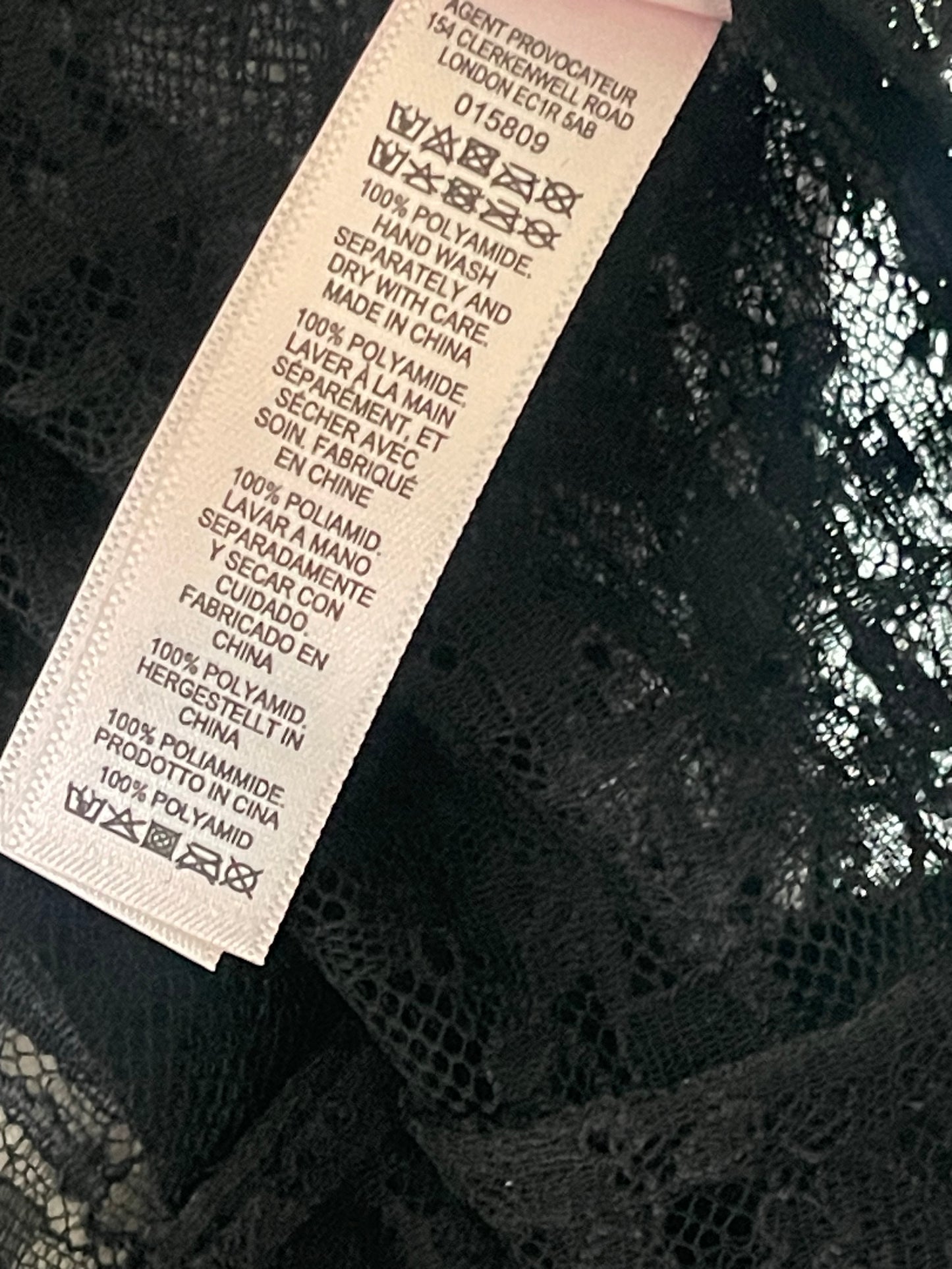 Agent Provocateur kanten jurk / trenchcoat zwart maat EU 38