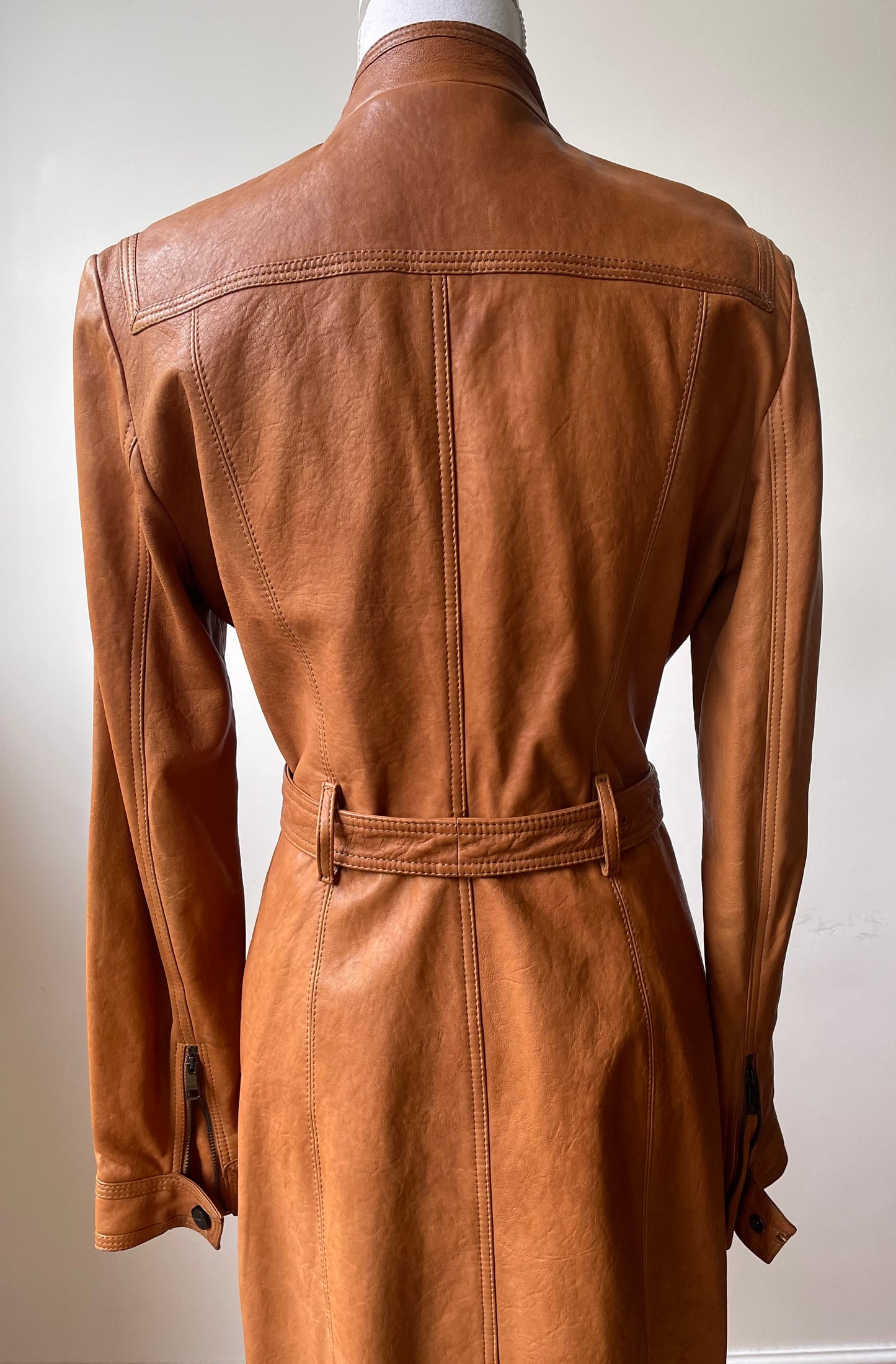 Burberry Leren Trenchcoat maat EU 38