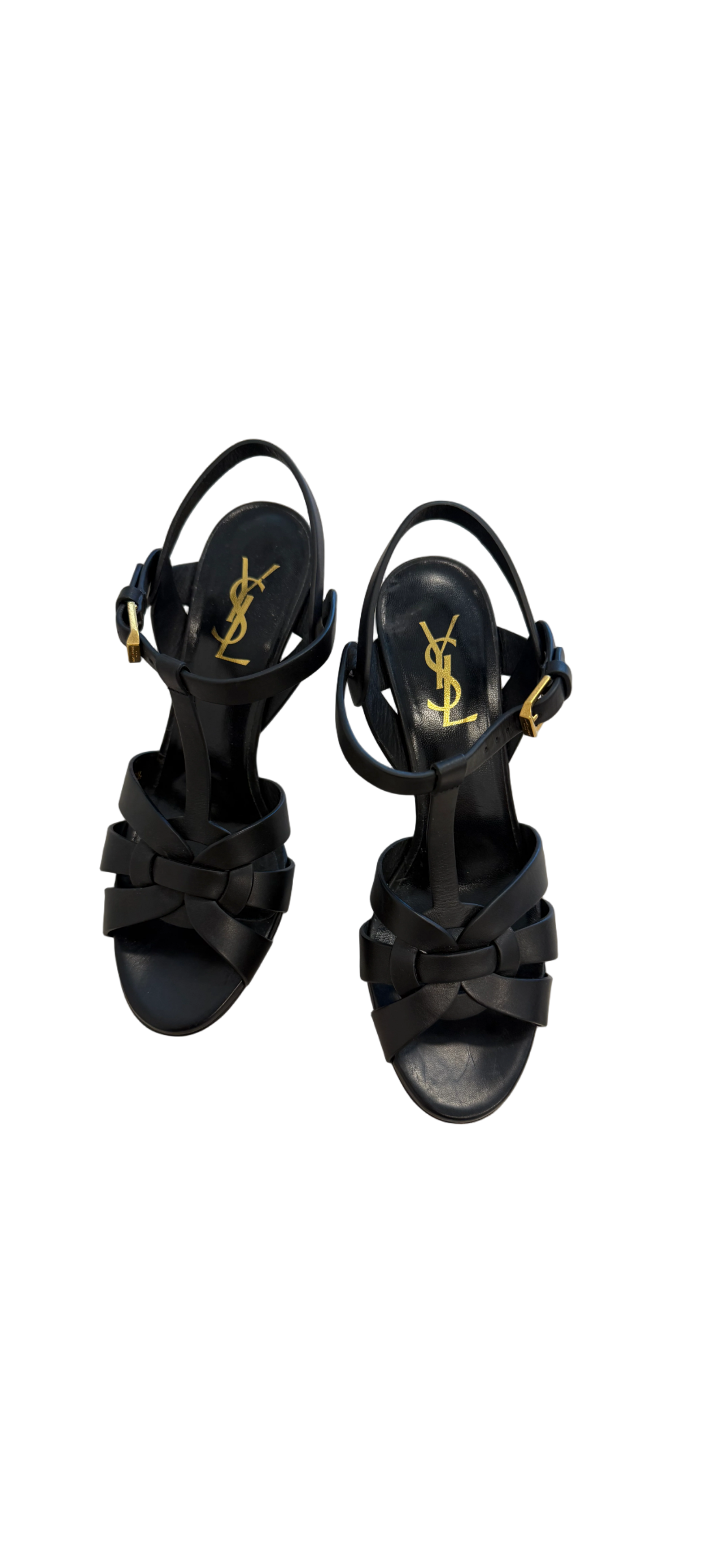 Saint Laurent Tribute Sandalen in Zwart Leer – Maat EU 37
