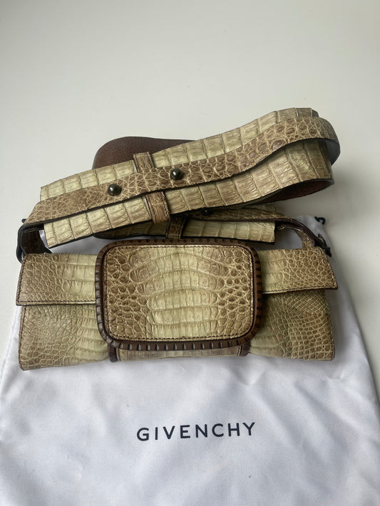 Givenchy Croco-Embossed Belt Bag – Beige/Bruin – Luxe & Zeldzaam