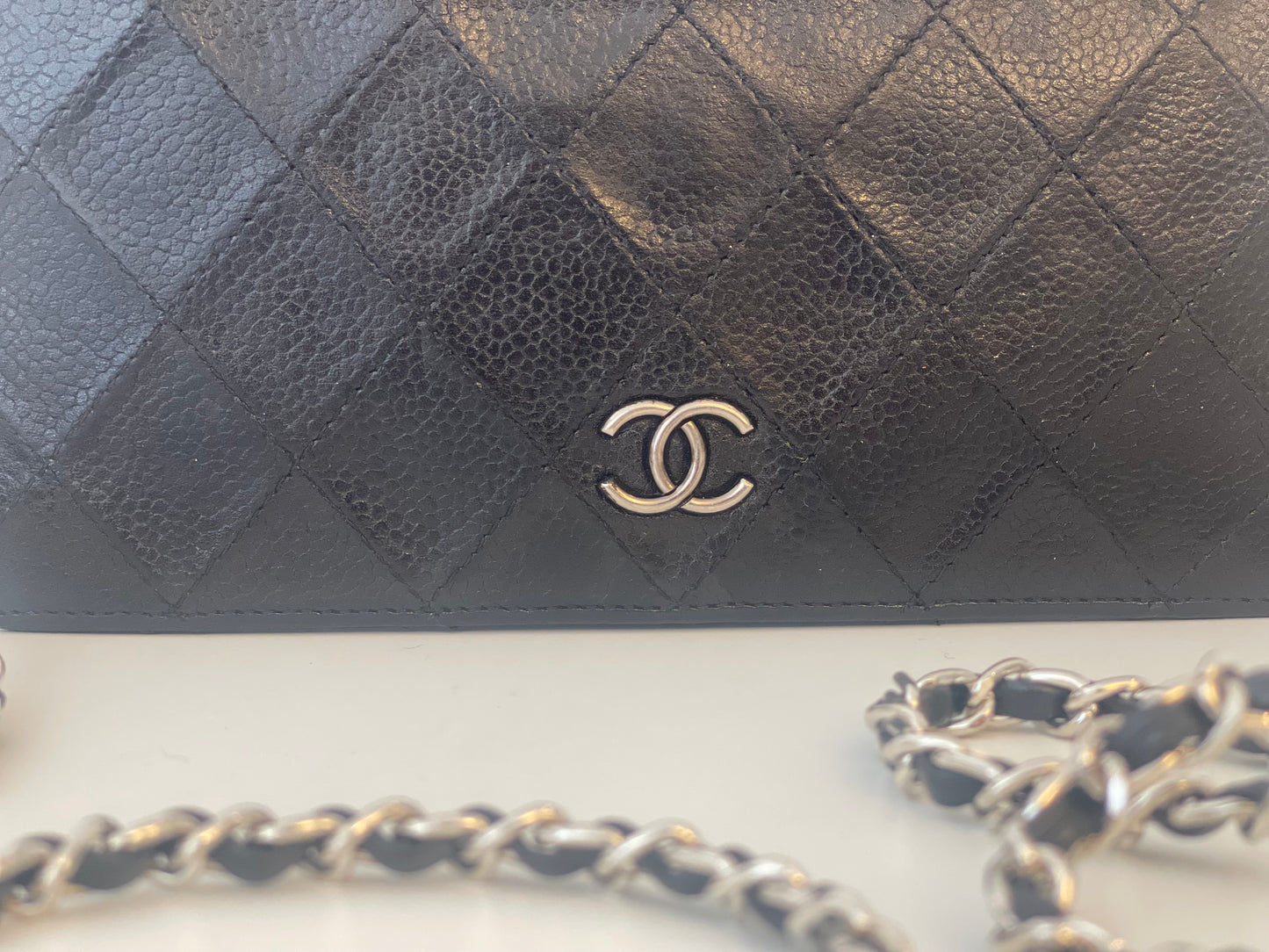 CHANEL WALLET ON CHAIN SCHOUDERTAS CROSSBODY WALLET ZWART LEER